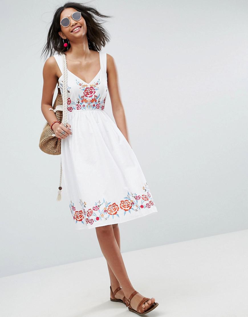 White embroidered dress asos Clearance