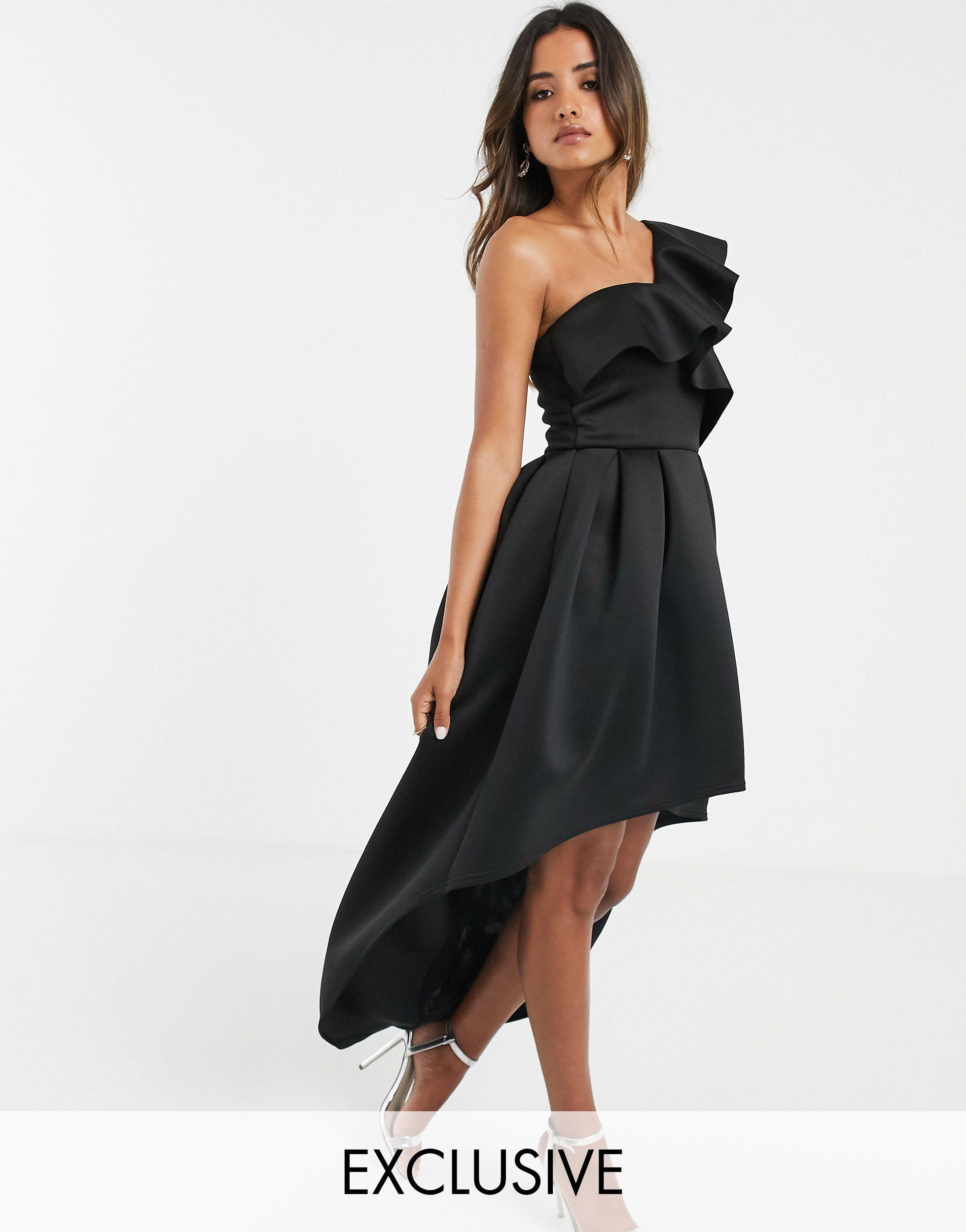 frill one shoulder dress