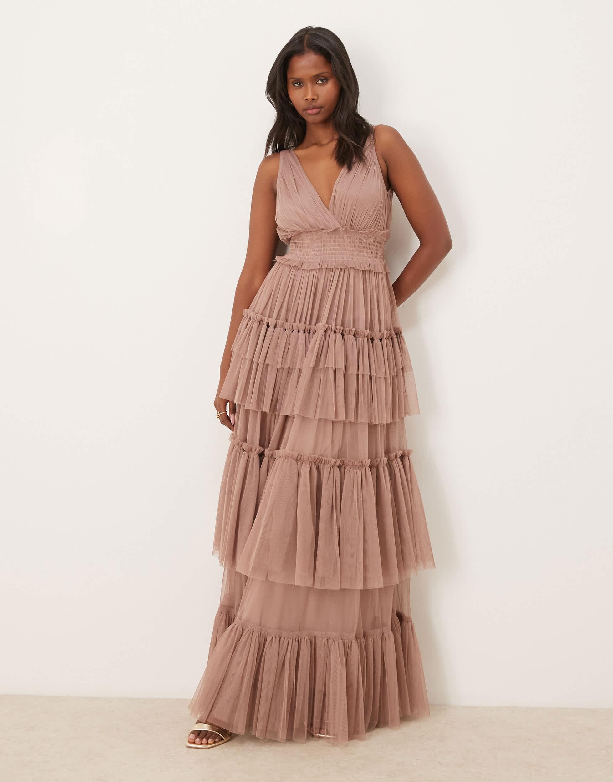 Asos Lace And Beads Dress Lace Beads Lace Up Corset Bow Shoulder Tulle Mini  Dress In Rose