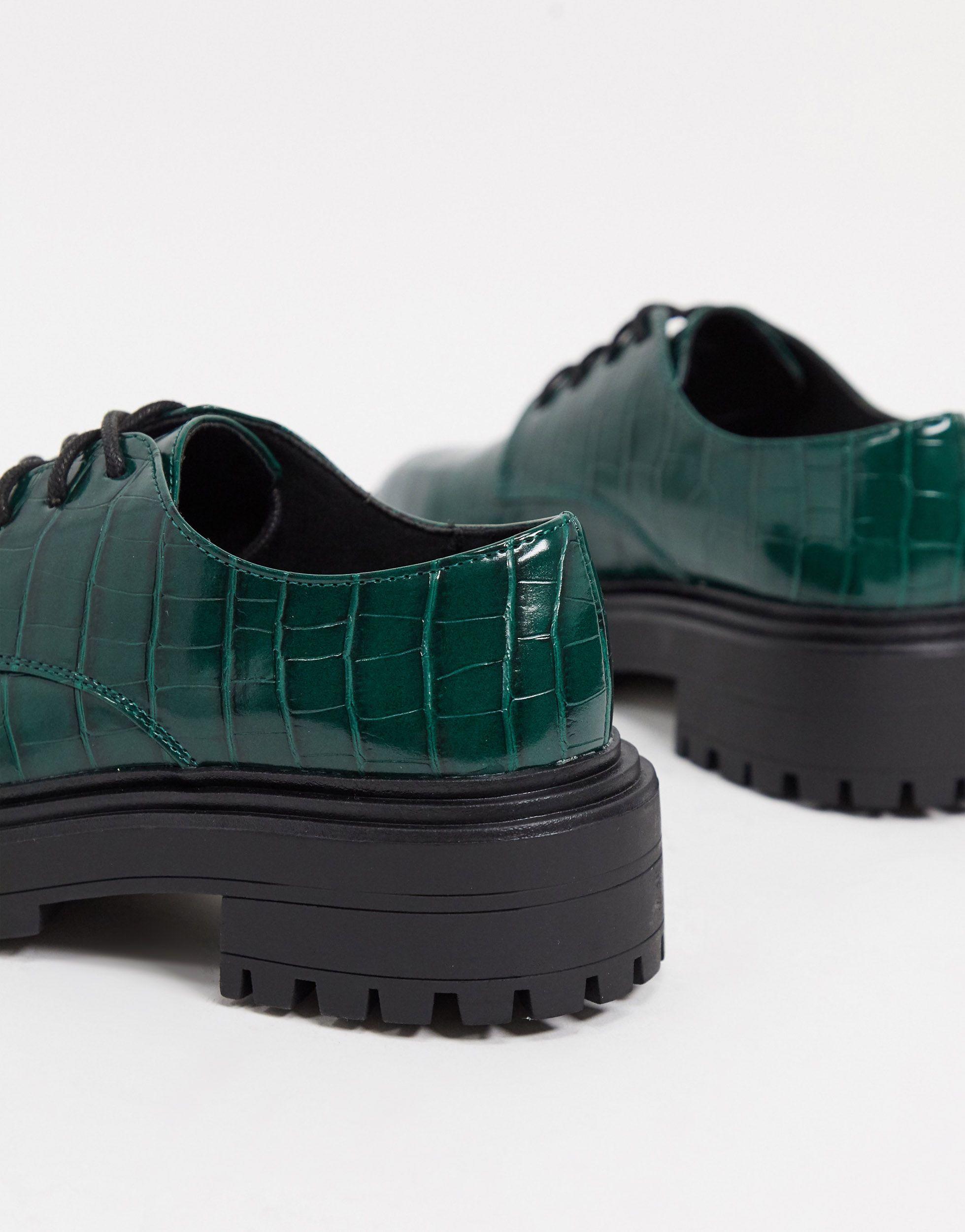 chunky lace up flat shoes