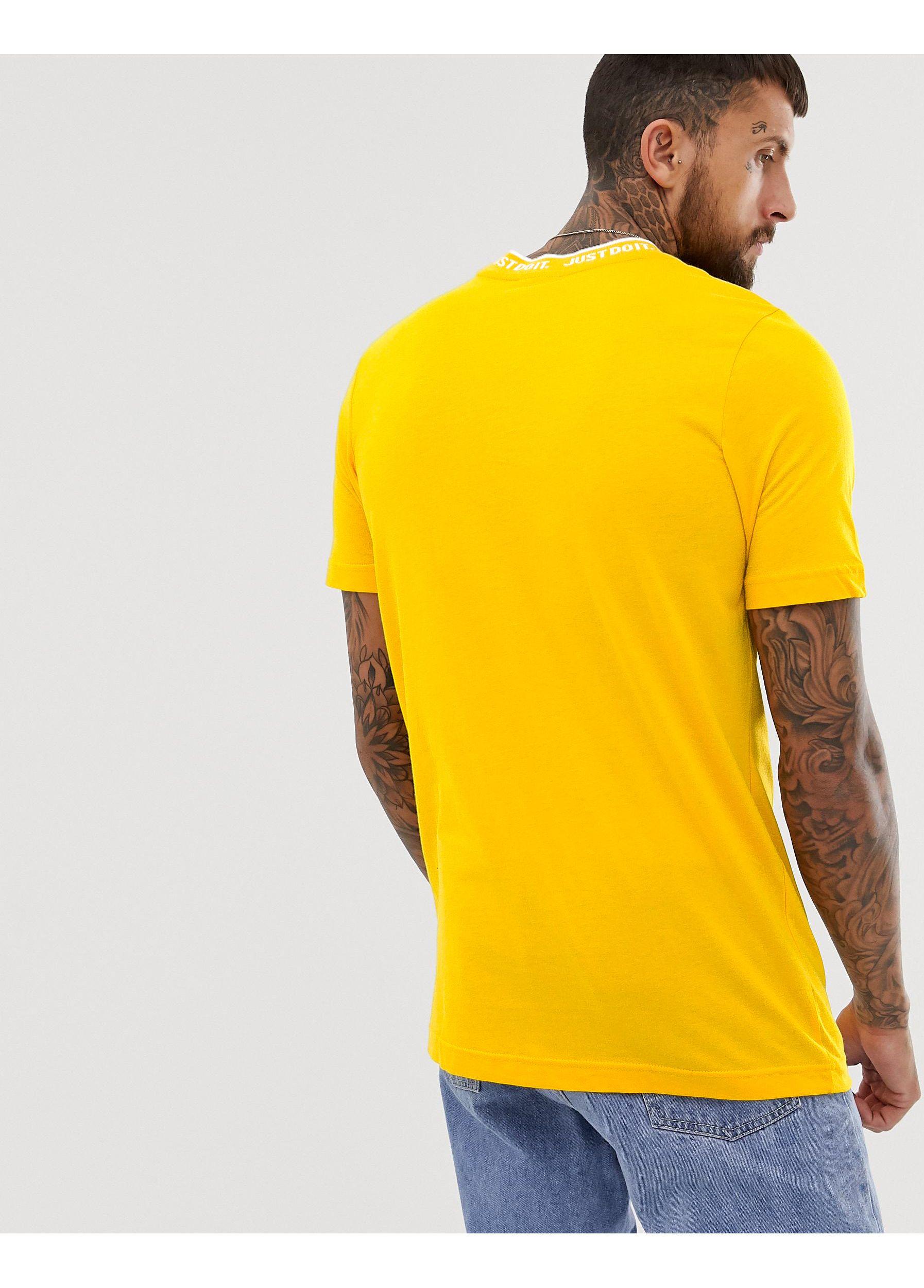 Nike Cotton Just Do It Logo T-shirt in Yellow for Men - Lyst