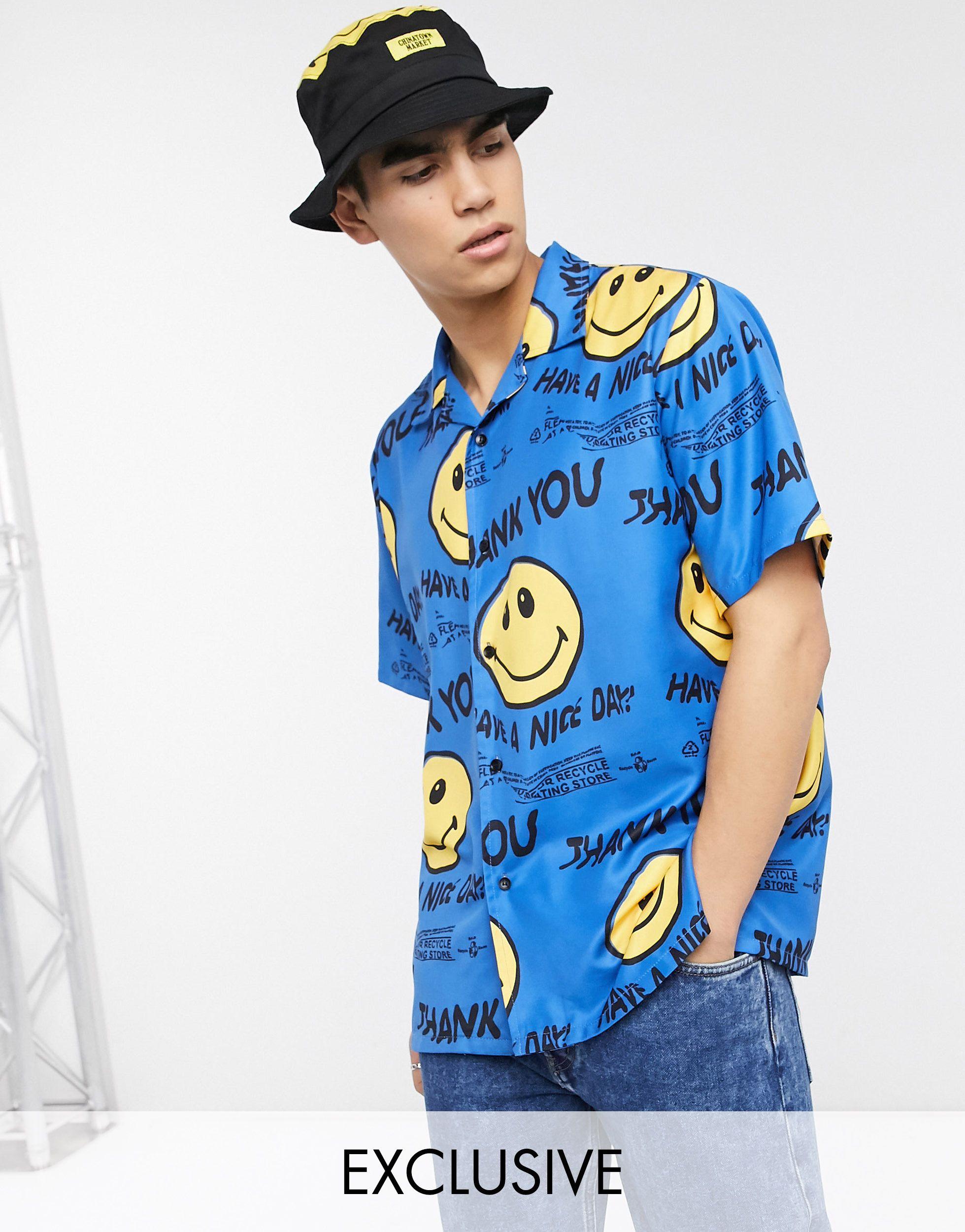 Synthetic Smiley Twisted Face Shirt 