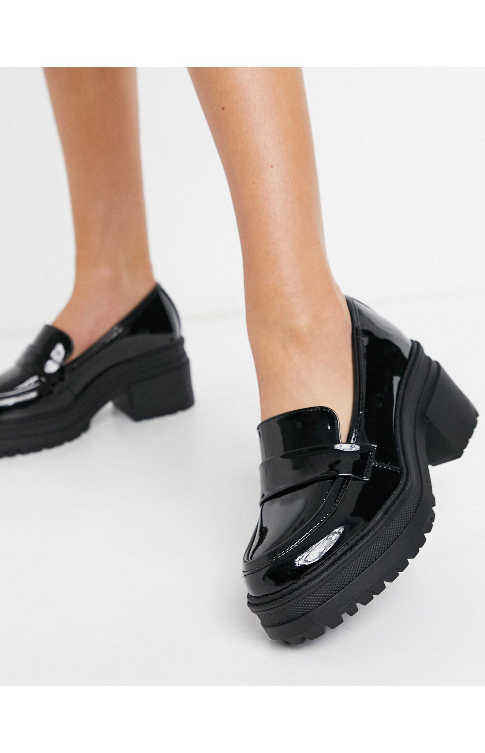 Mocassins Femmes à Semelle épaisse - Modèle Chunky à Enfiler, Talon 5.5 Cm, Confort Rembourré - Idéal Avec Jean, Robe Ou Jupe