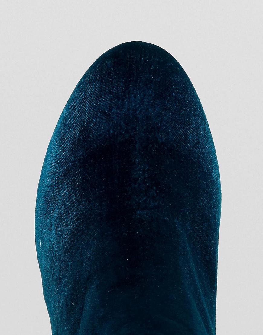 New Look Teal Velvet Ankle Boot in Blue | Lyst
