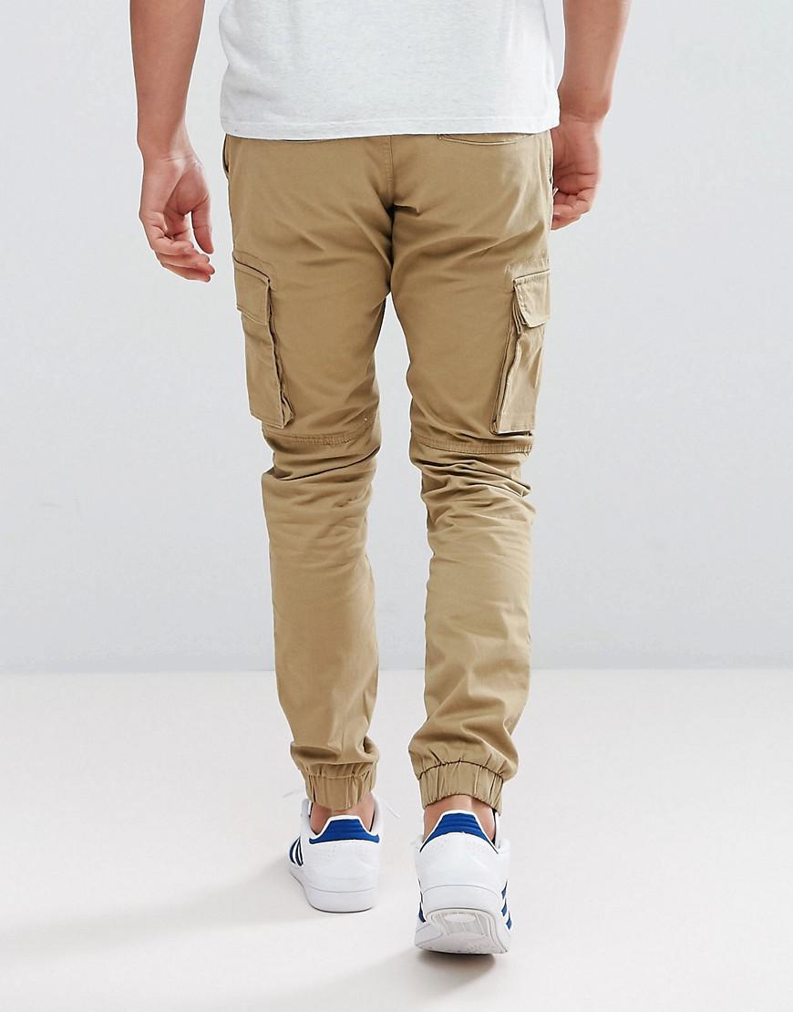 Only & Sons Cargo Pants With Cuffed Hem in Natural for Men | Lyst