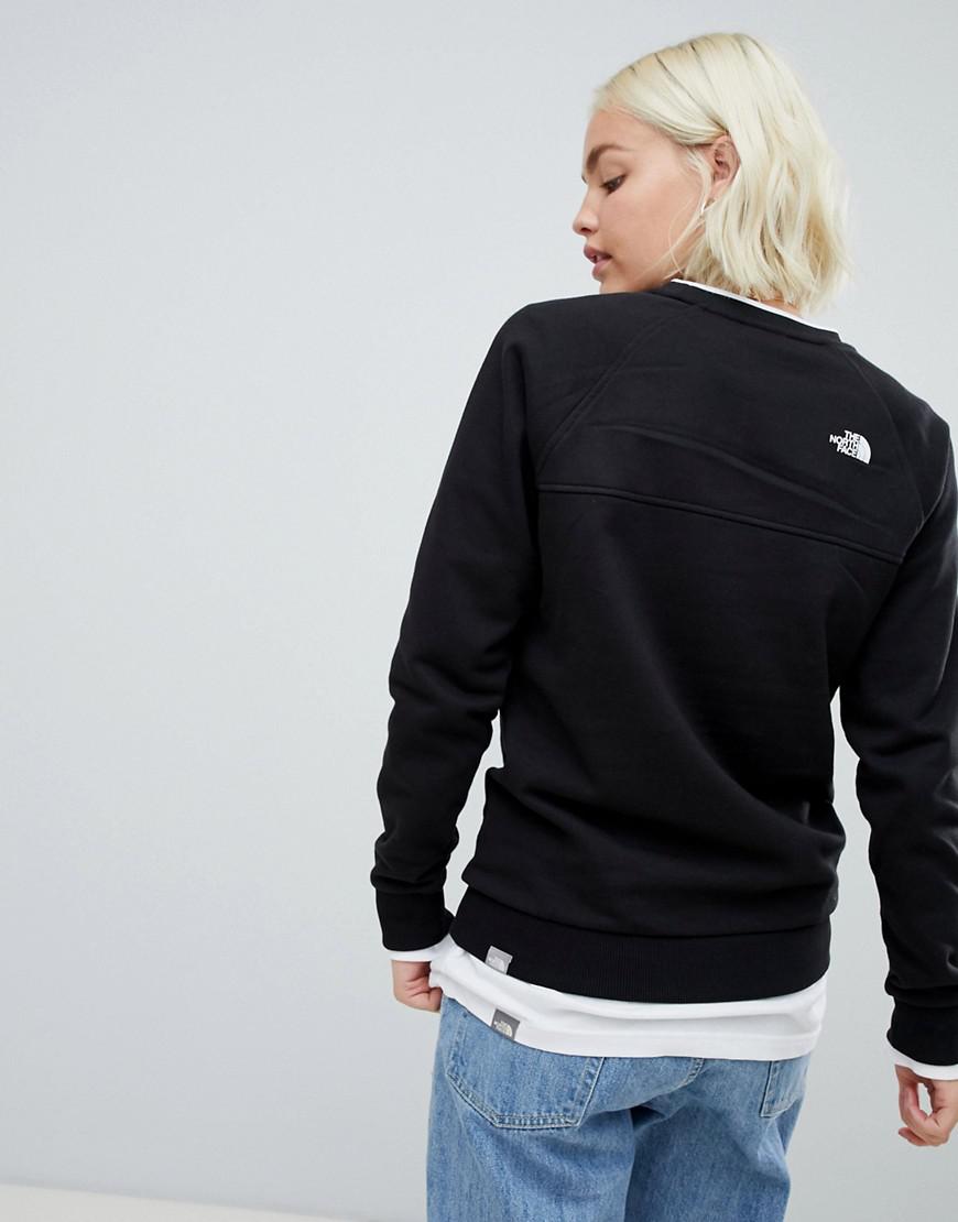 the north face tipped logo crew sweatshirt