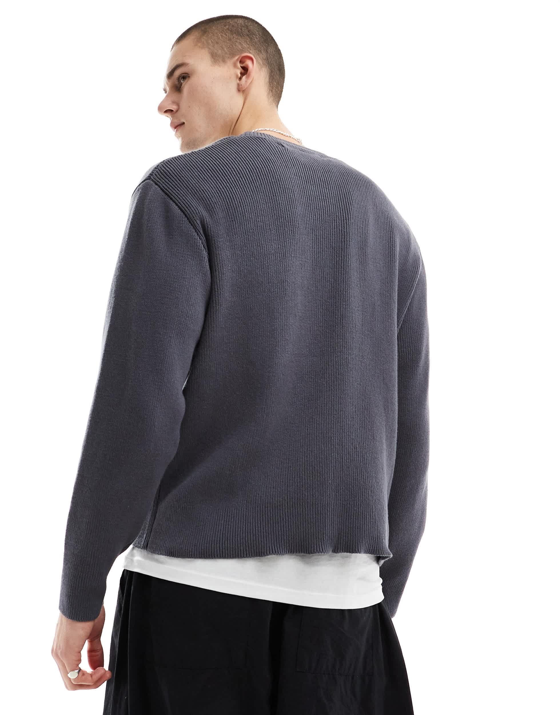 Pull cotele a imprime graphique anthracite Bershka pour homme en coloris Bleu Lyst