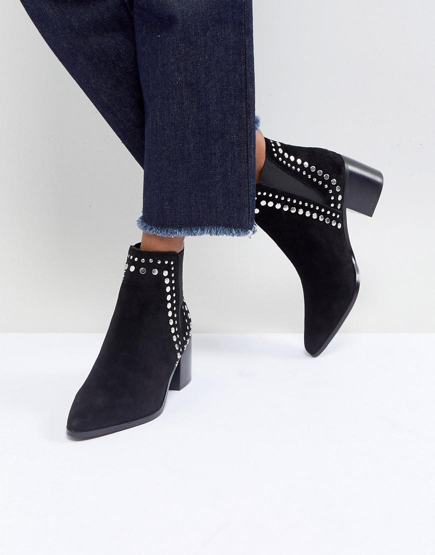 ALDO Kiralia Studded Leather Ankle Boot in Black Lyst