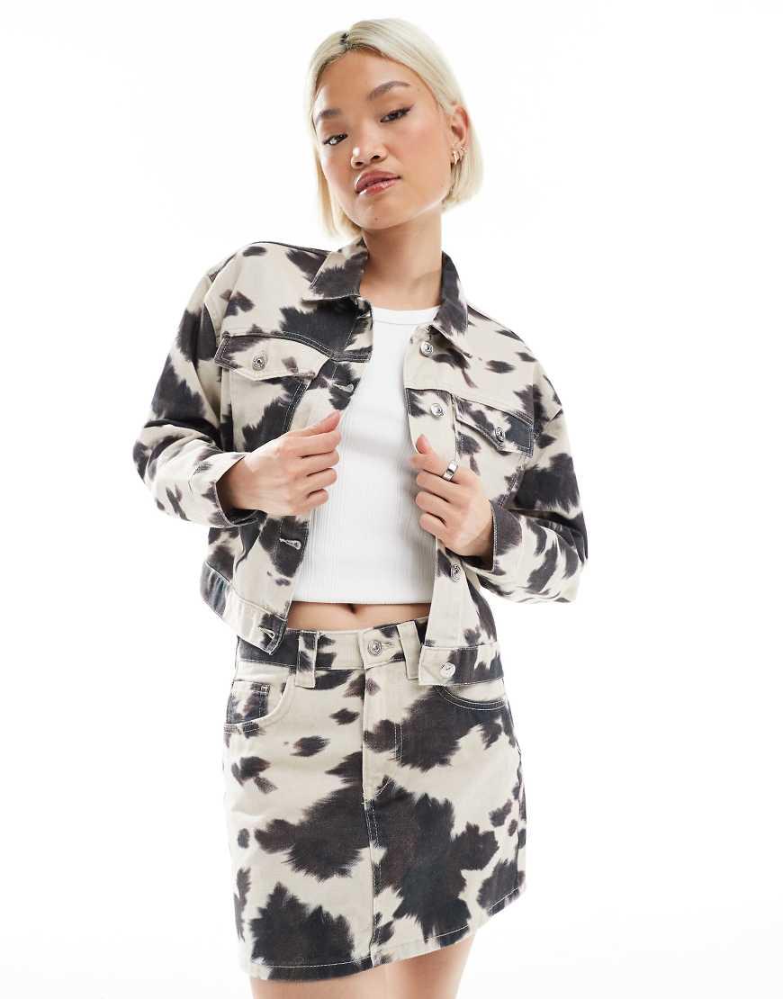 Pimkie Denim Mini Skirt Co-ord in White Lyst UK