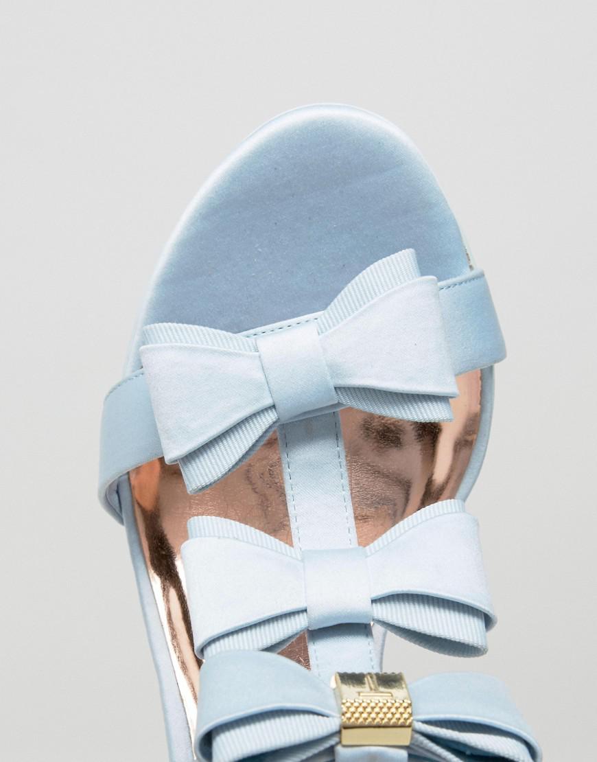 Ted Baker Appolini Light Blue Bow Heeled Sandals | Lyst