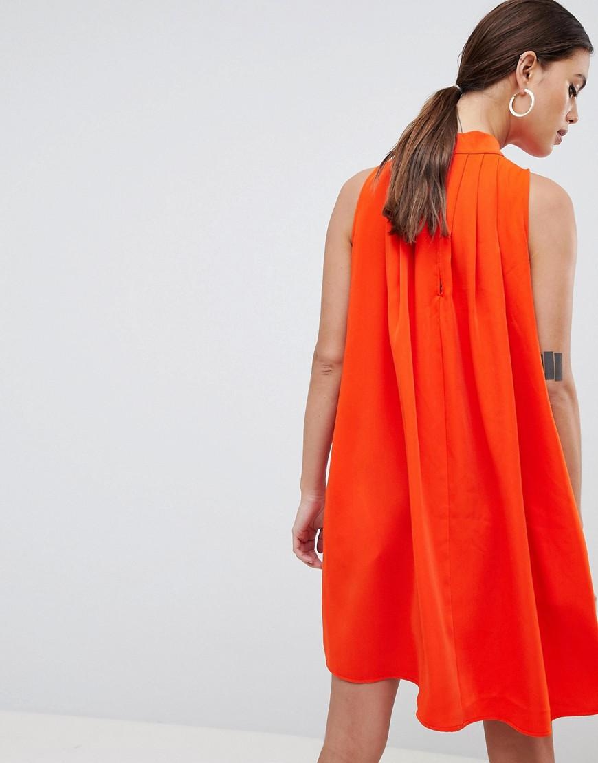 high neck sleeveless swing dress