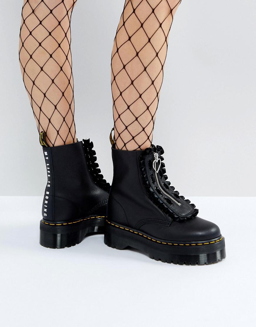 Dr. Martens Leather X Lazy Oaf Flatform Jungle Boots in Black | Lyst