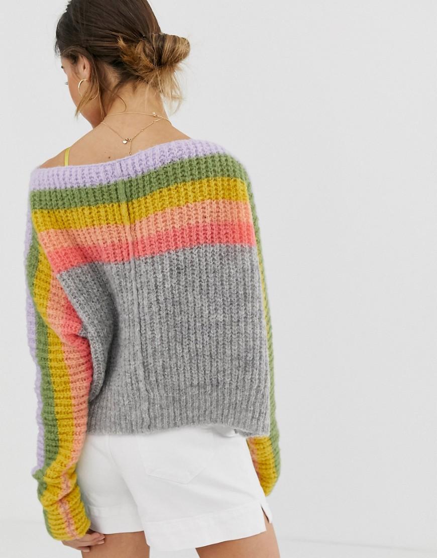 Free people see the rainbow sweater sale