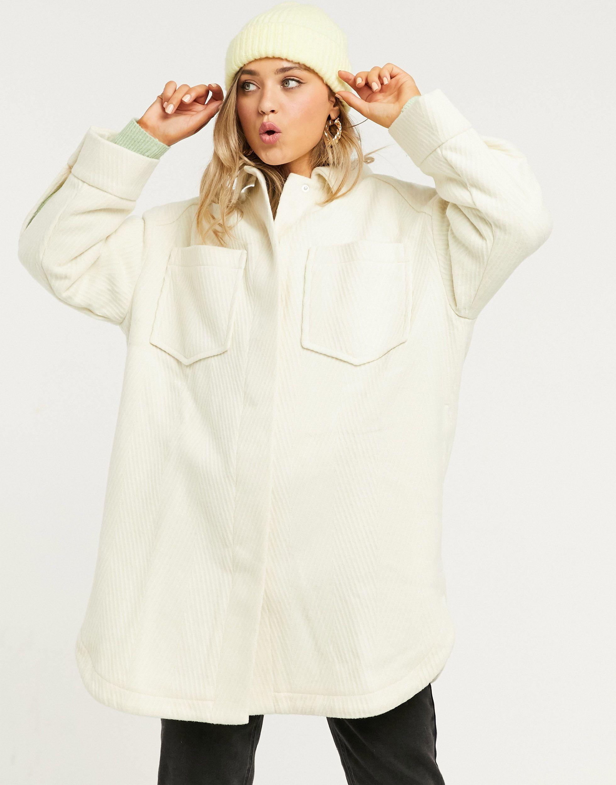 longline shacket beige
