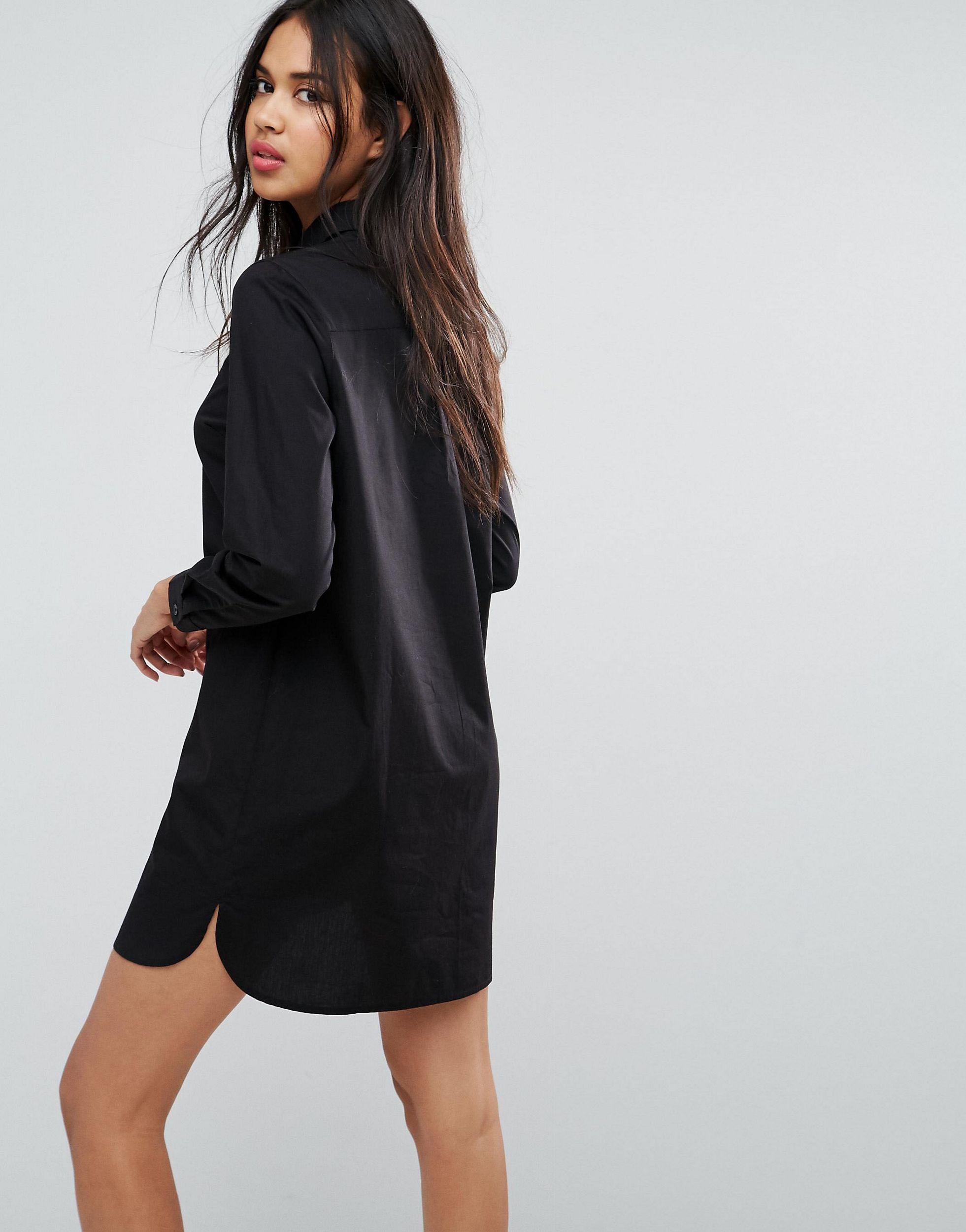 cotton mini shirt dress