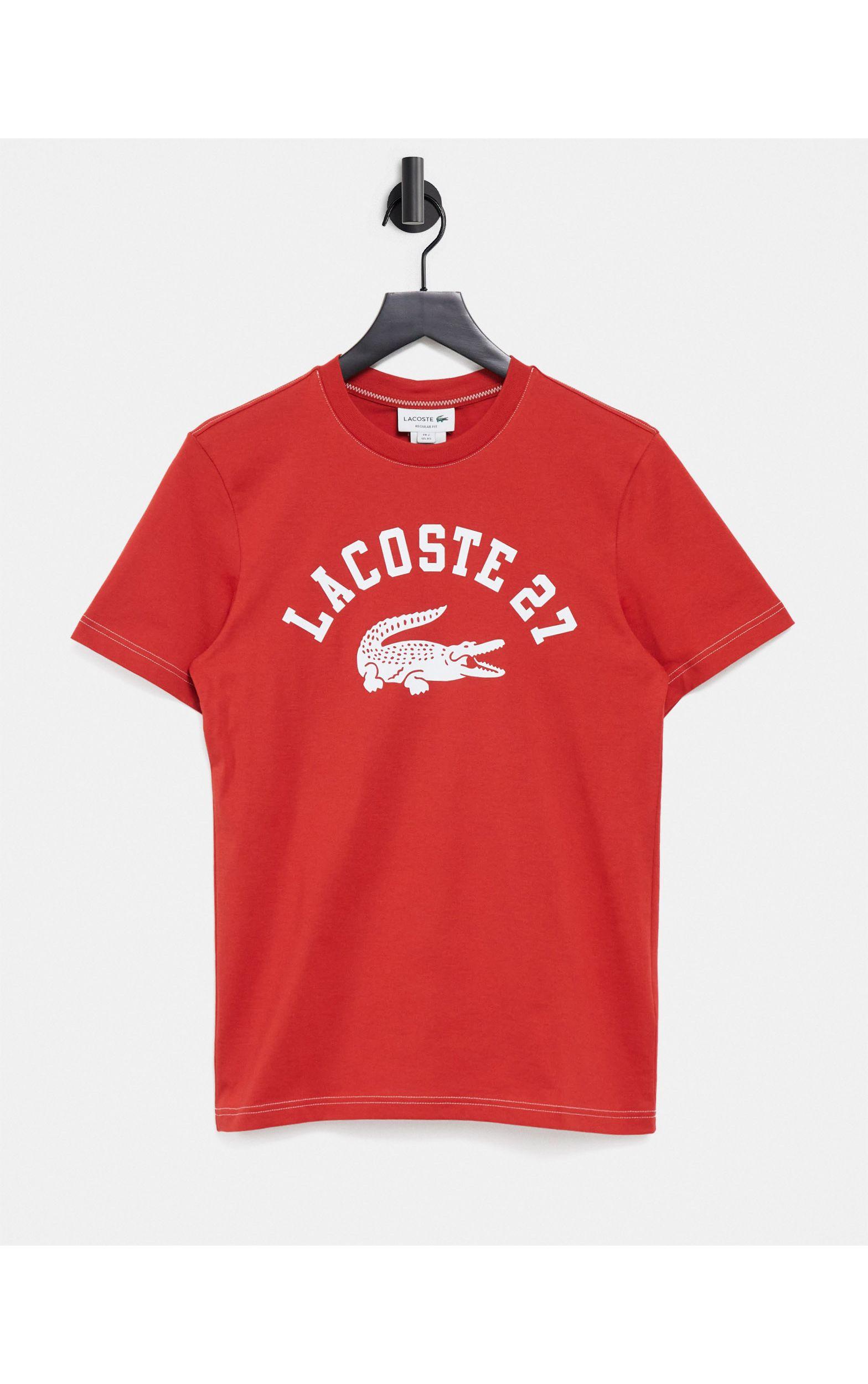 Buy > lacoste croc logo t shirt > in stock
