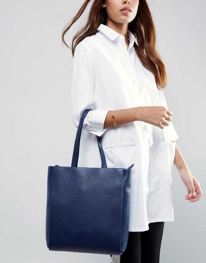 Jaeger Icon Leather Bag in Blue | Lyst