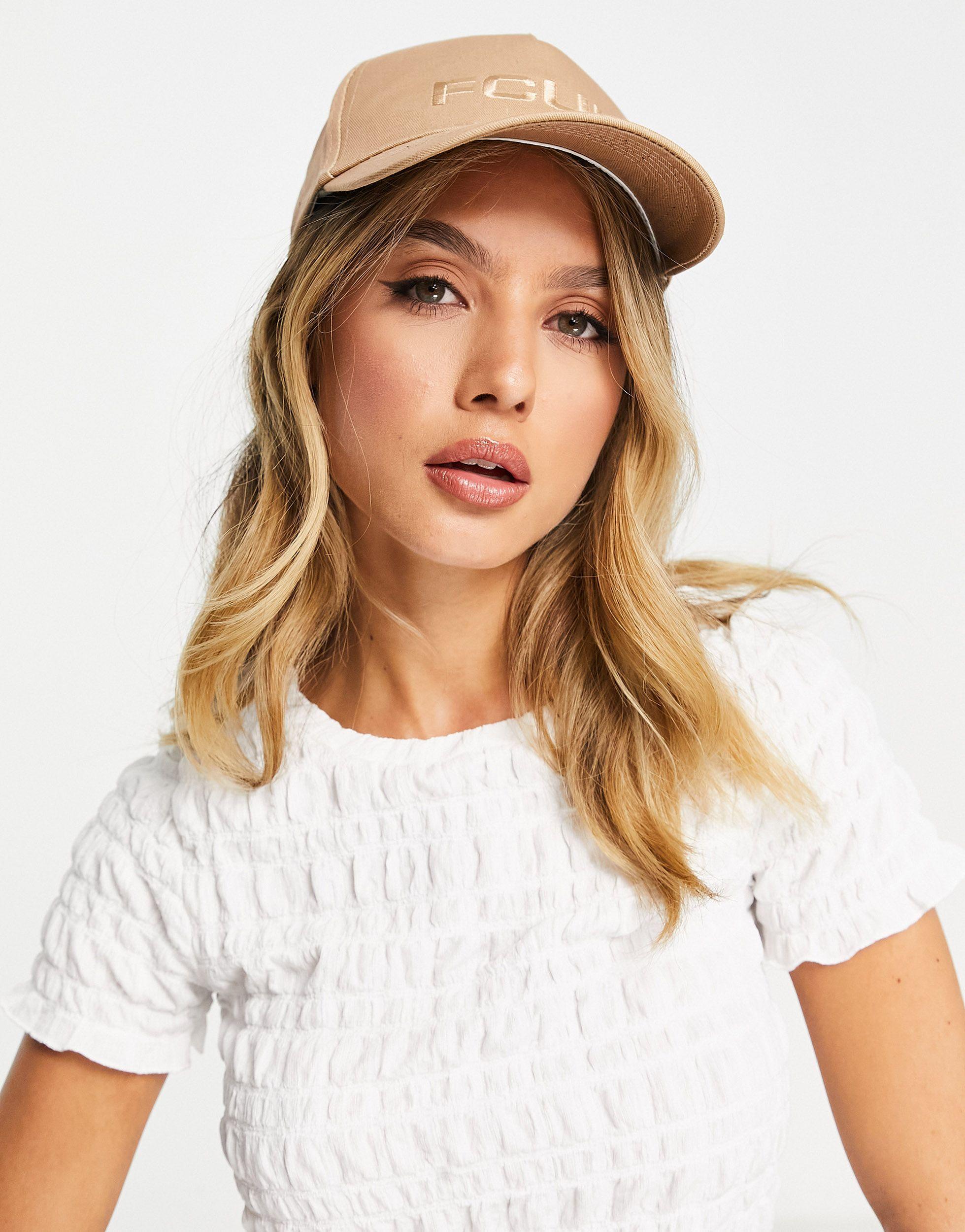 French Connection Cotton Fcuk Logo Baseball Cap in Natural | Lyst UK