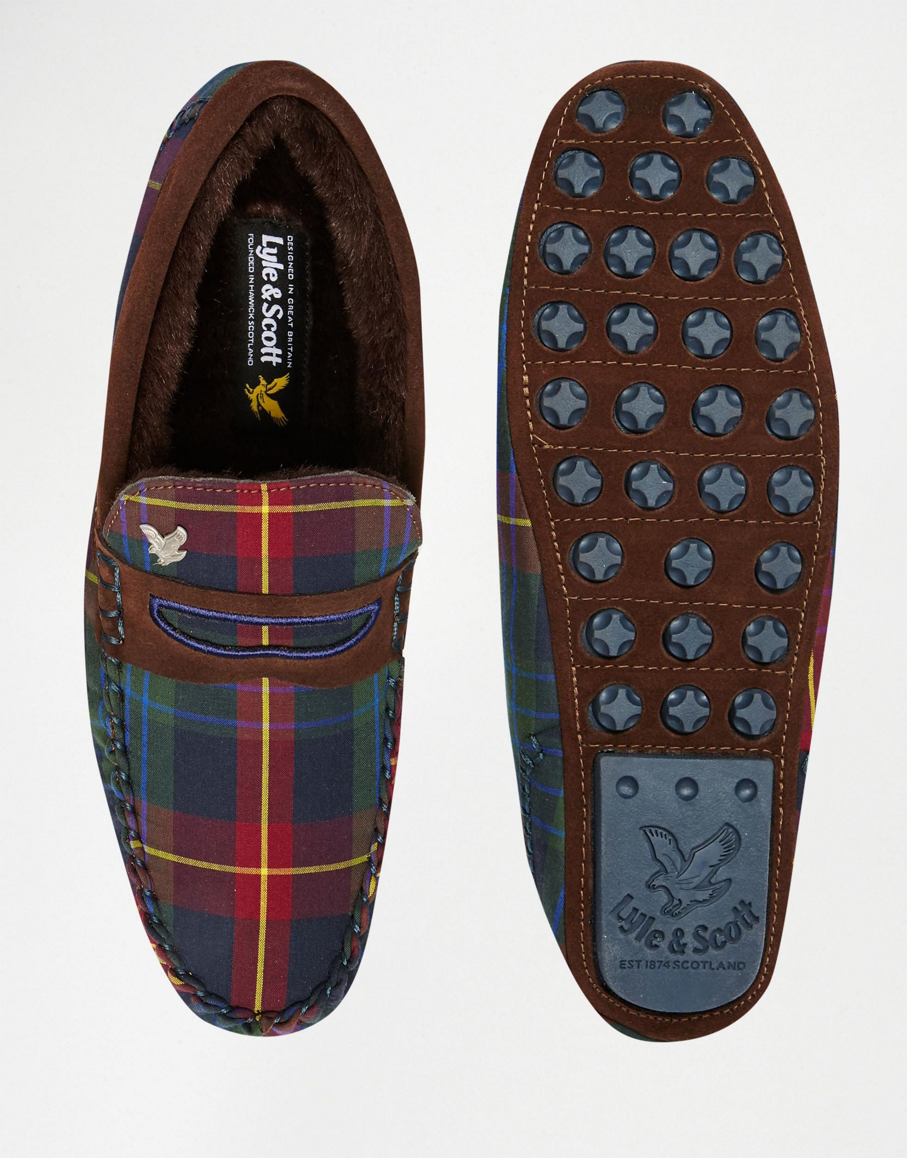 Lyle and scott tartan slippers Clearance