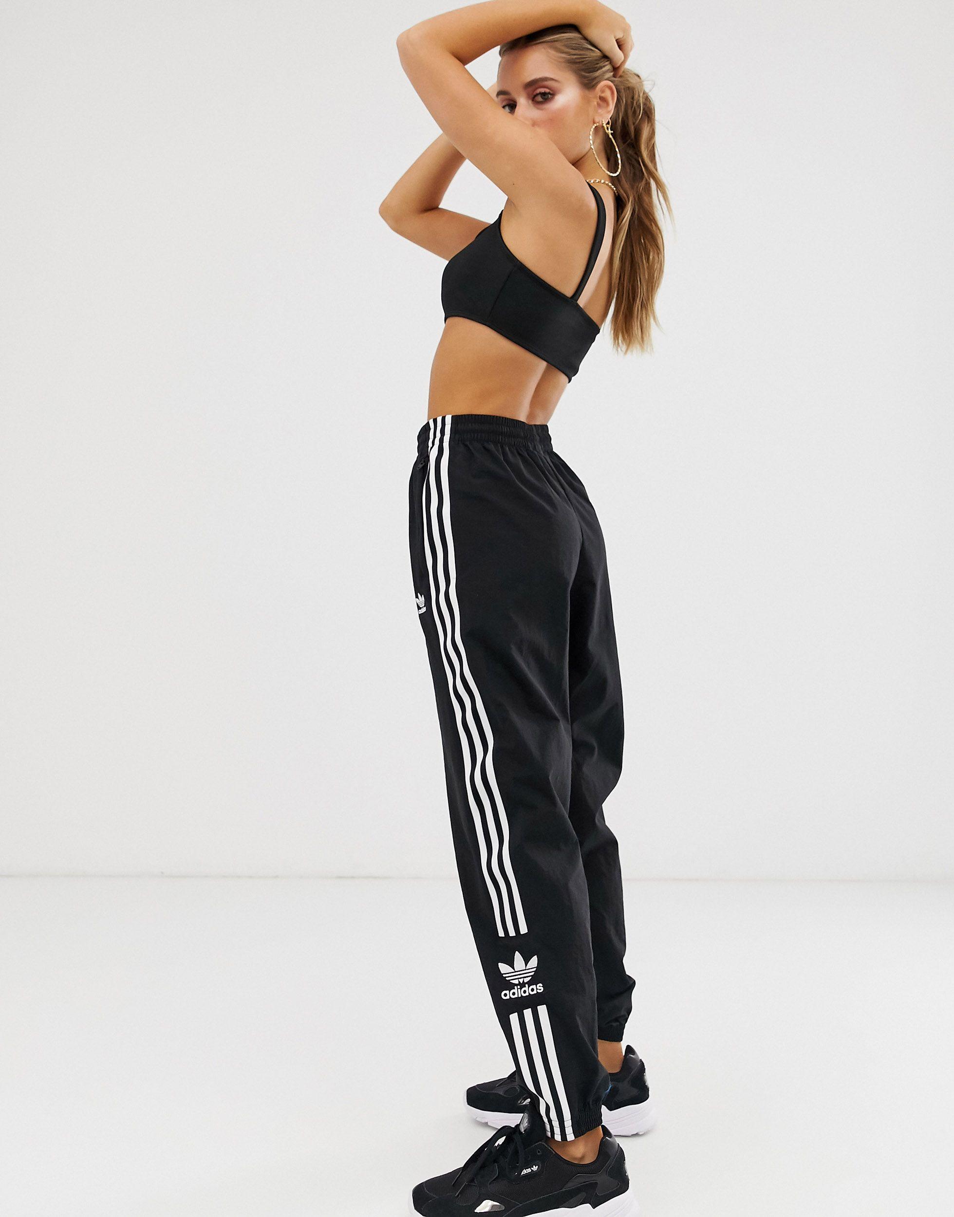 adidas originals adicolor large logo track pants in black