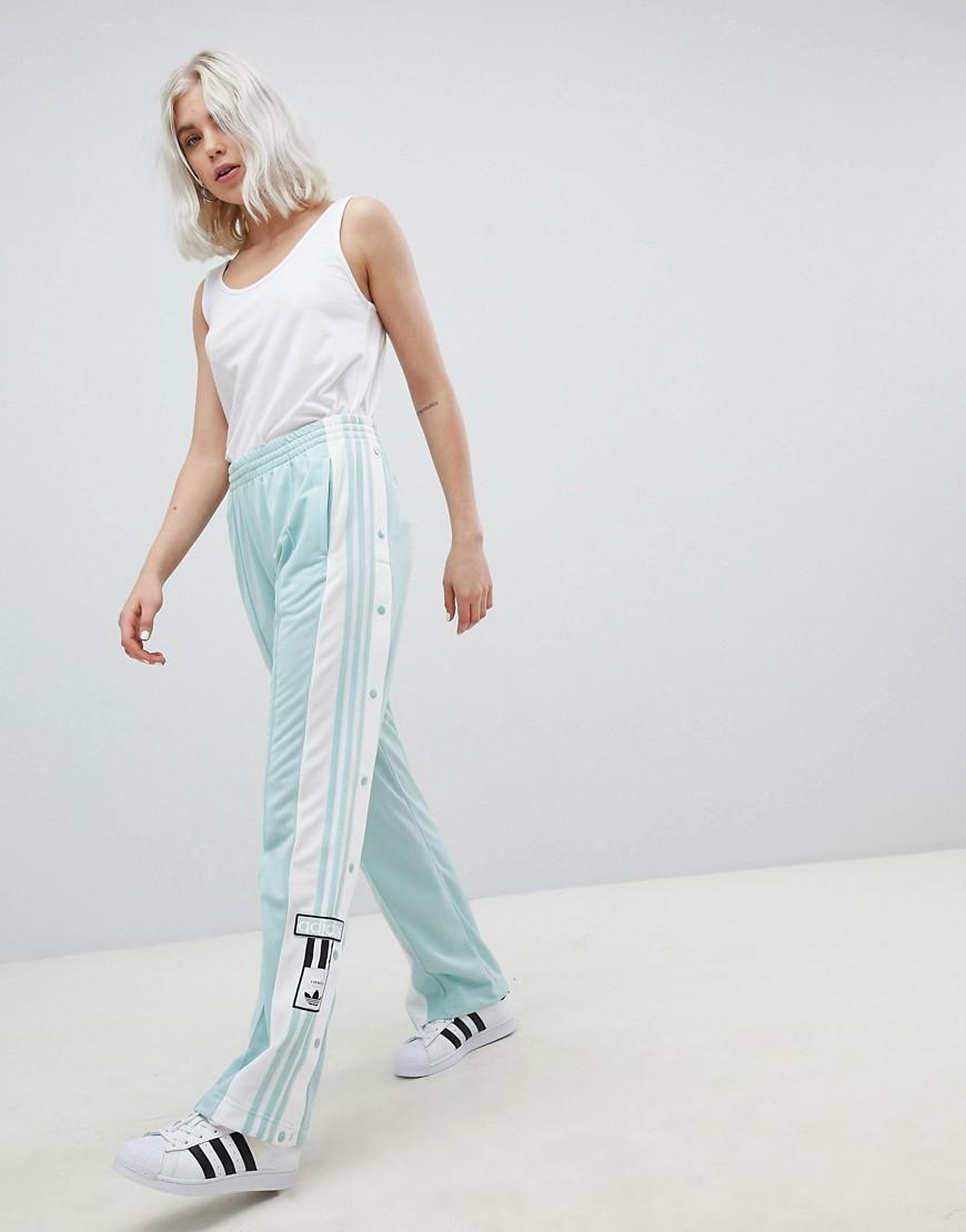 adidas Originals Adicolor - Broek Met Drukknopen In Mintgroen in het Groen  - Lyst