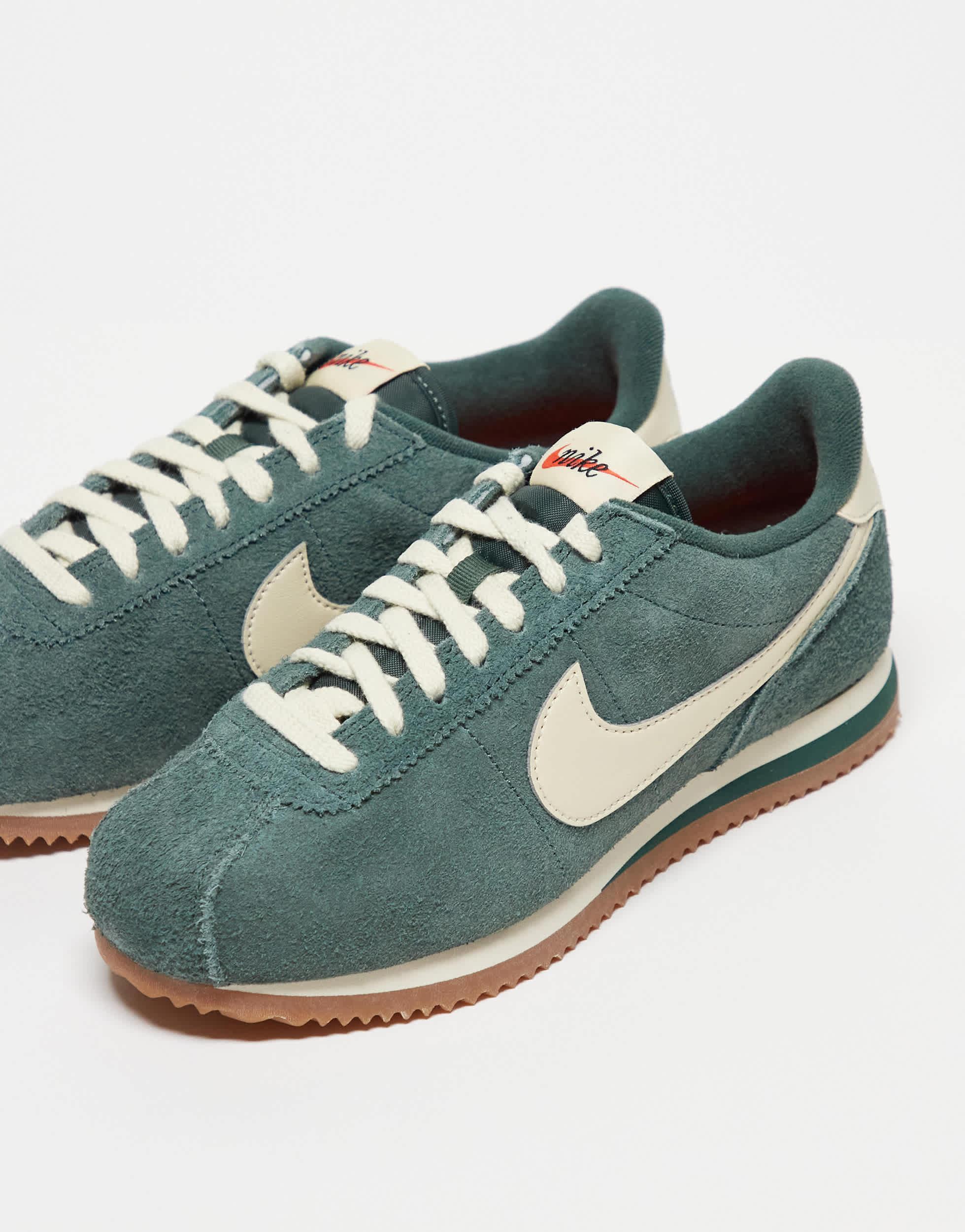 Cortez baskets en daim foncé et crème Nike en coloris Vert Lyst