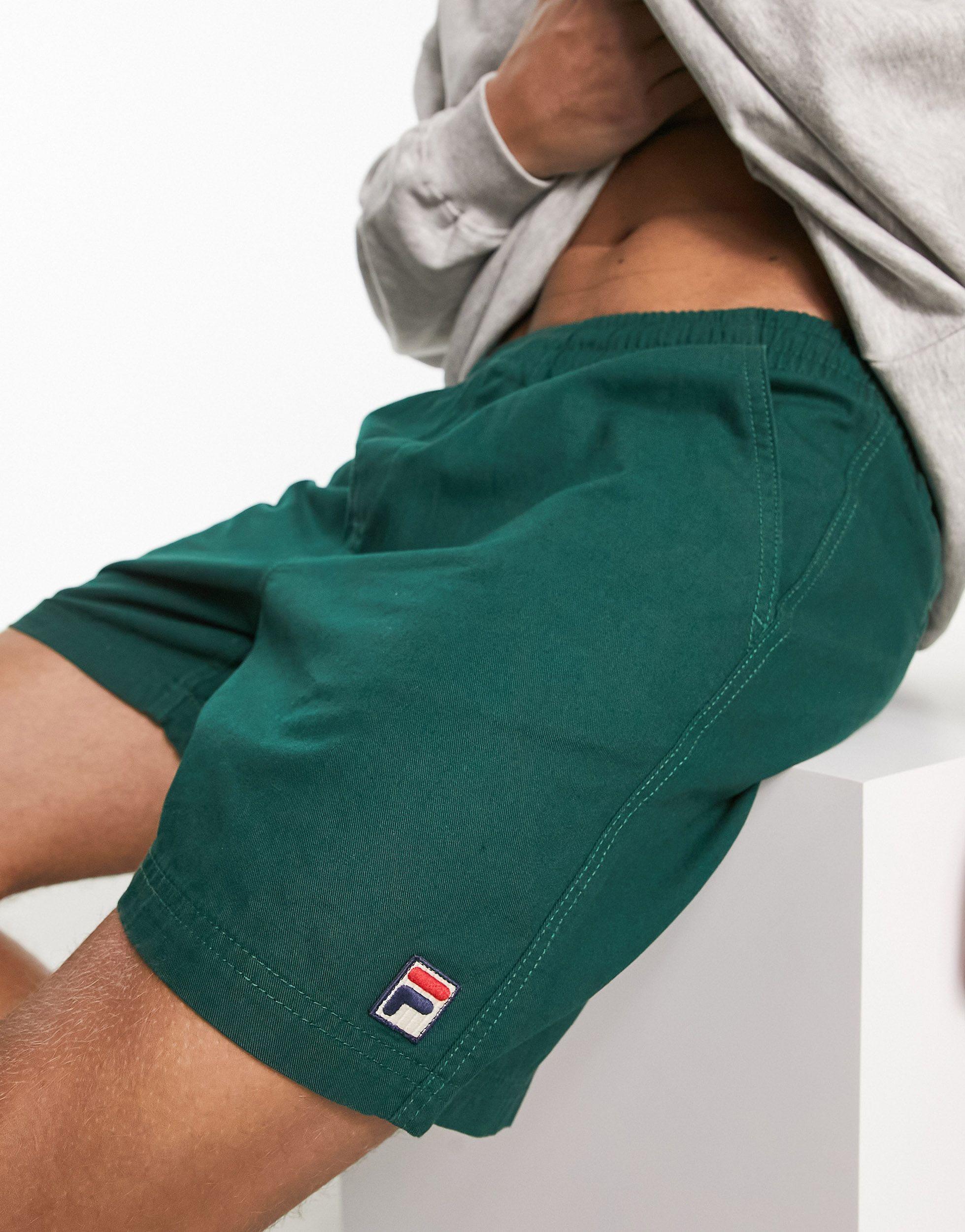 Fila Venter Jersey Shorts With Box Logo in Green for Men | Lyst