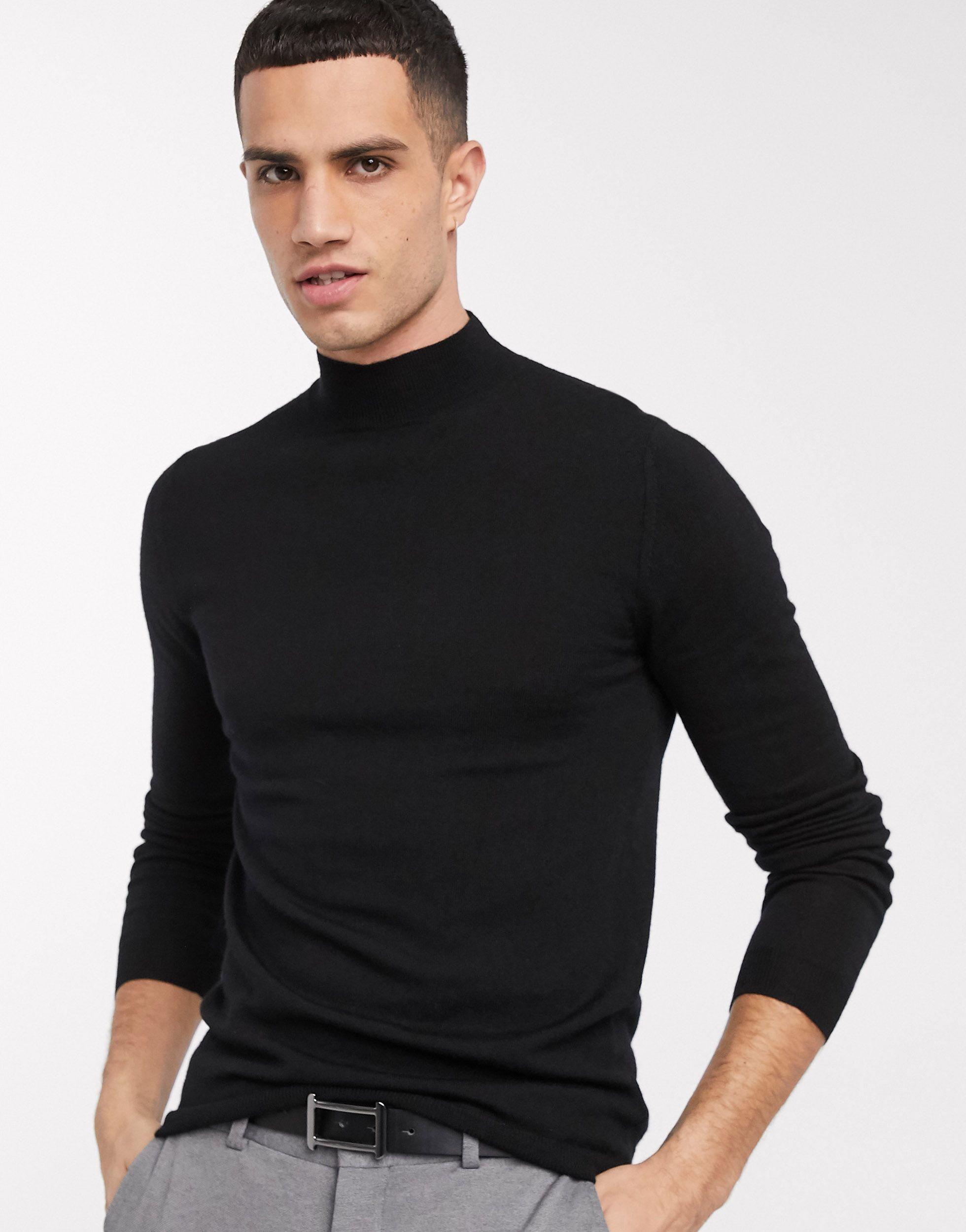 turtle neck jumper black