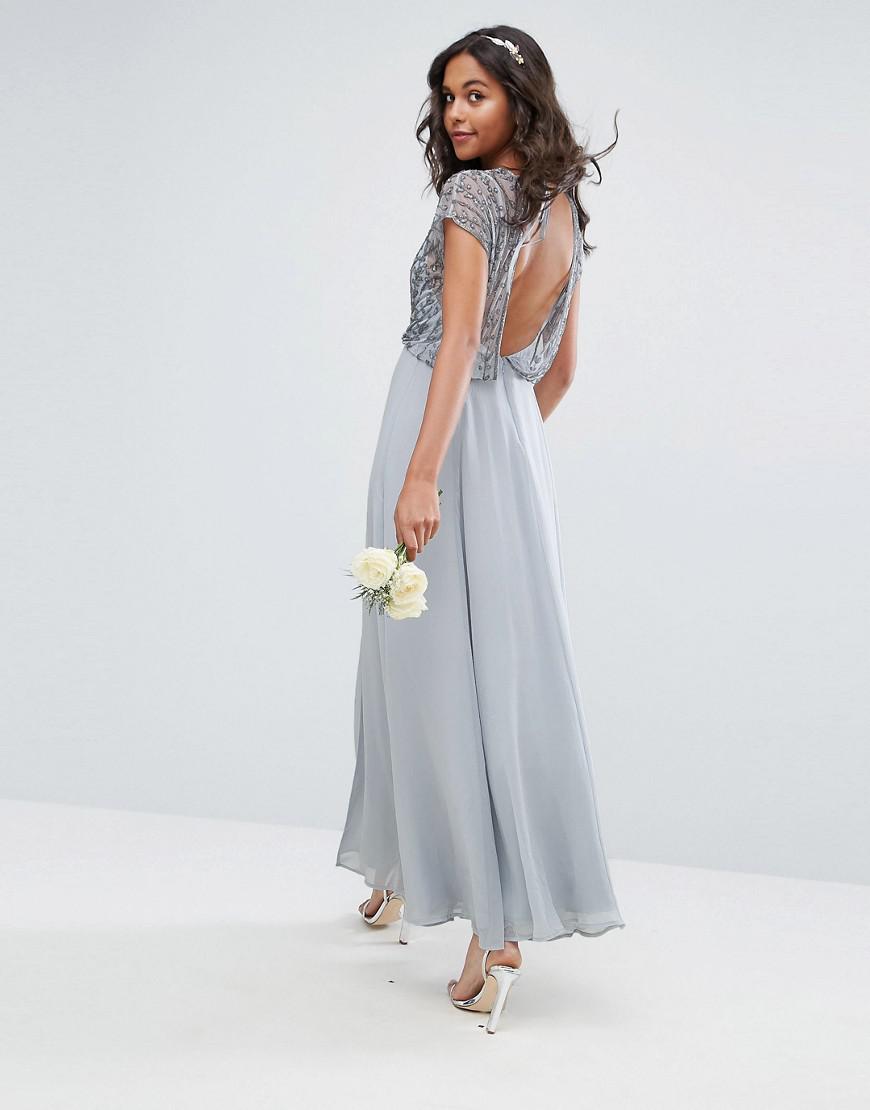 asos design maxi dress with sleeveless embellished bodice