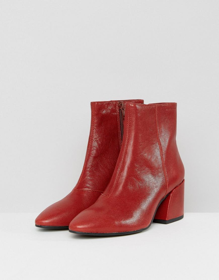 Vagabond Olivia Cherry Red Leather Ankle Boots - Lyst