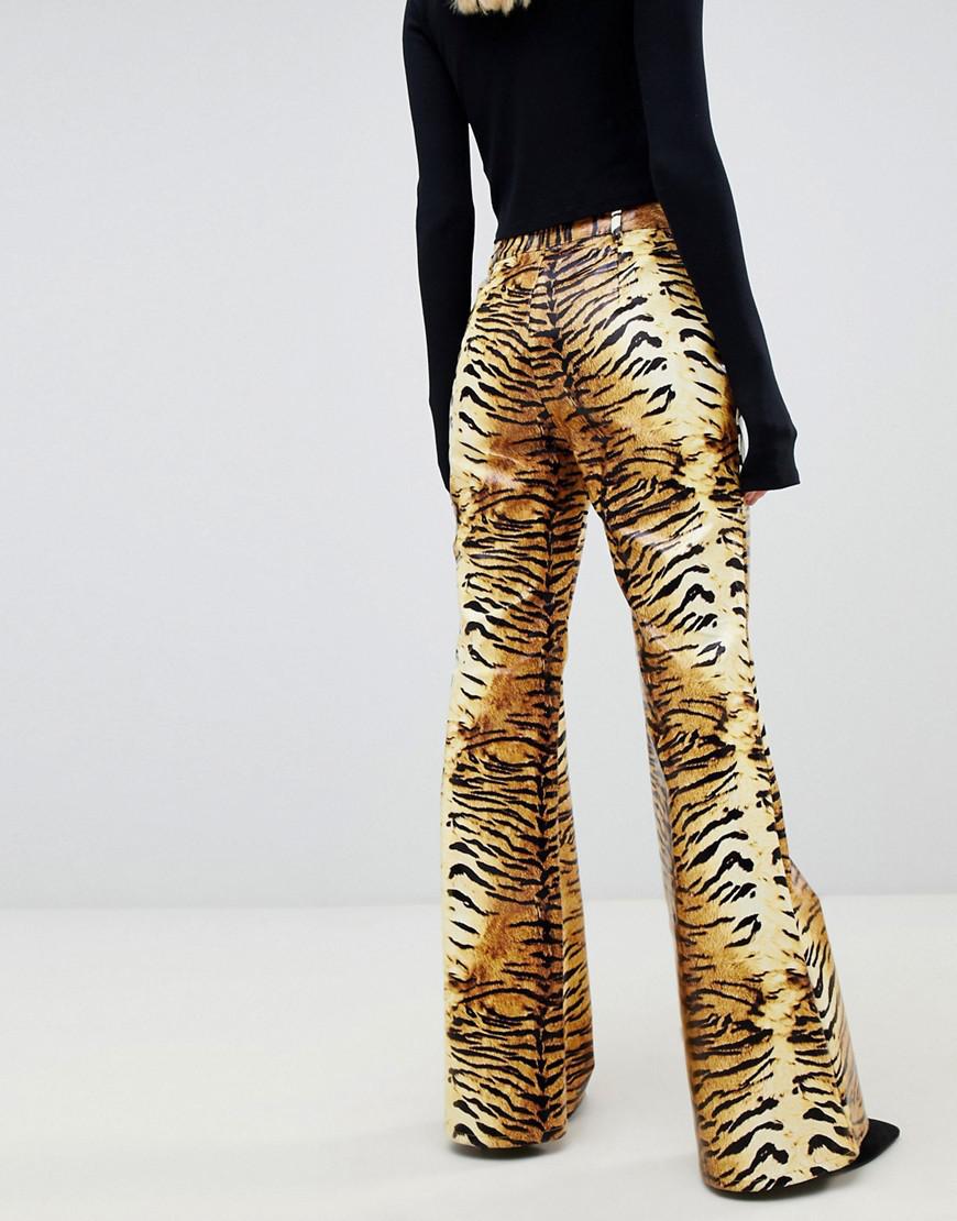 Tiger print flare pants Clearance