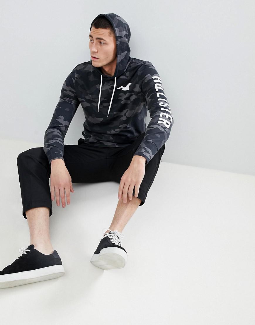 black camo hoodie hollister