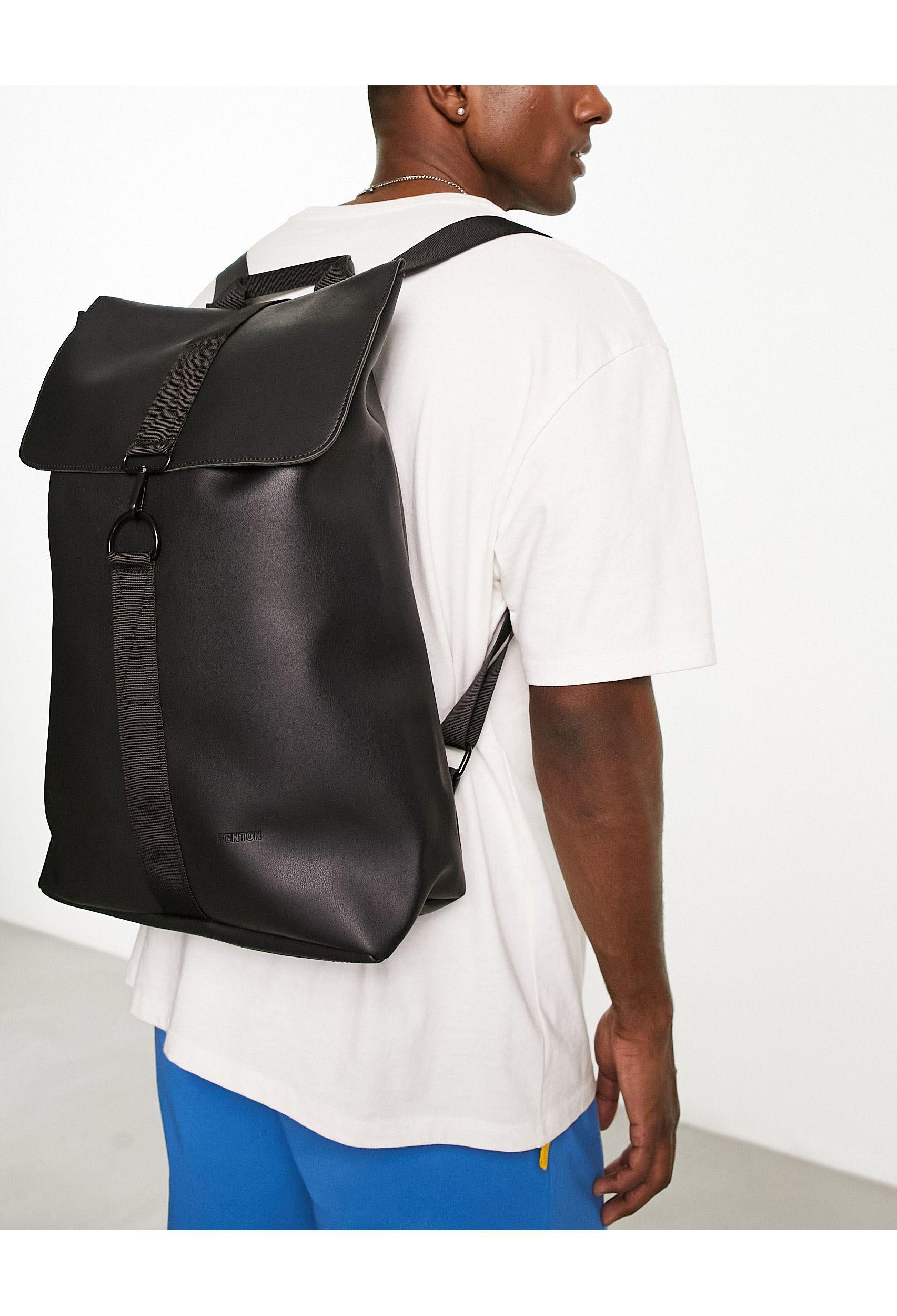 Fenton Clip Fastening Backpack in Black for Men | Lyst