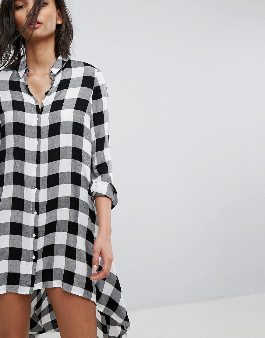 stradivarius white shirt dress