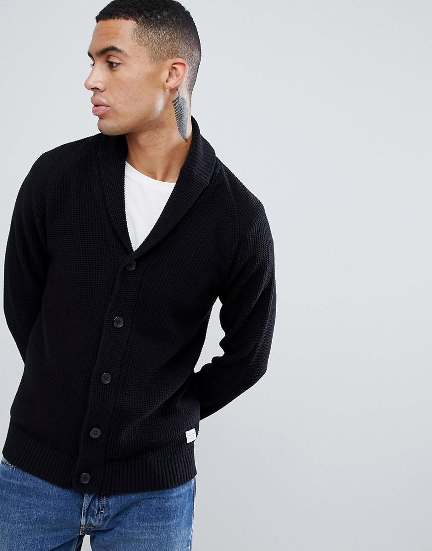 Jack & Jones Denim Originals Shawl Neck Cardigan in Black for Men - Lyst