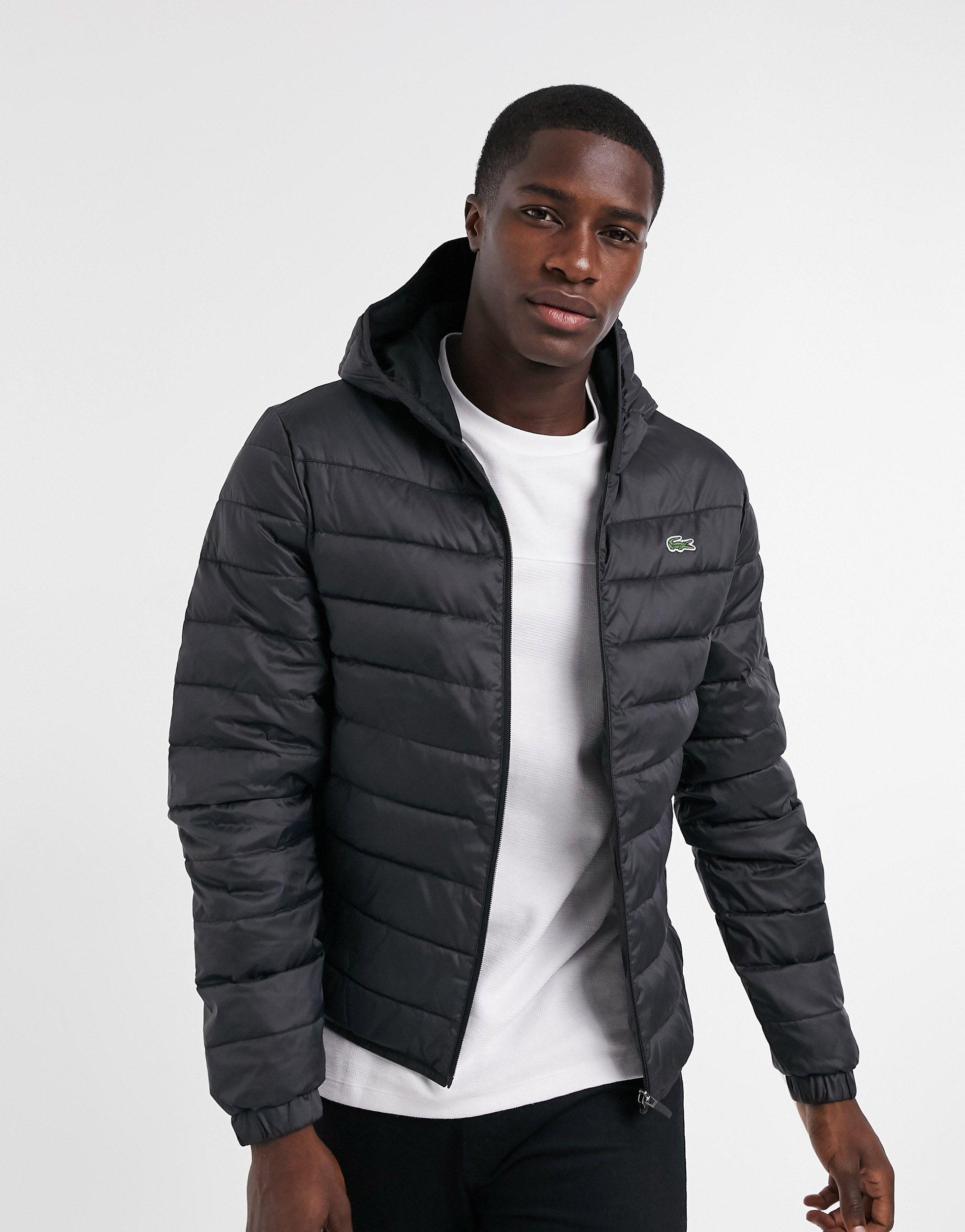 Lacoste Puffer Jacket in Black for Men | Lyst