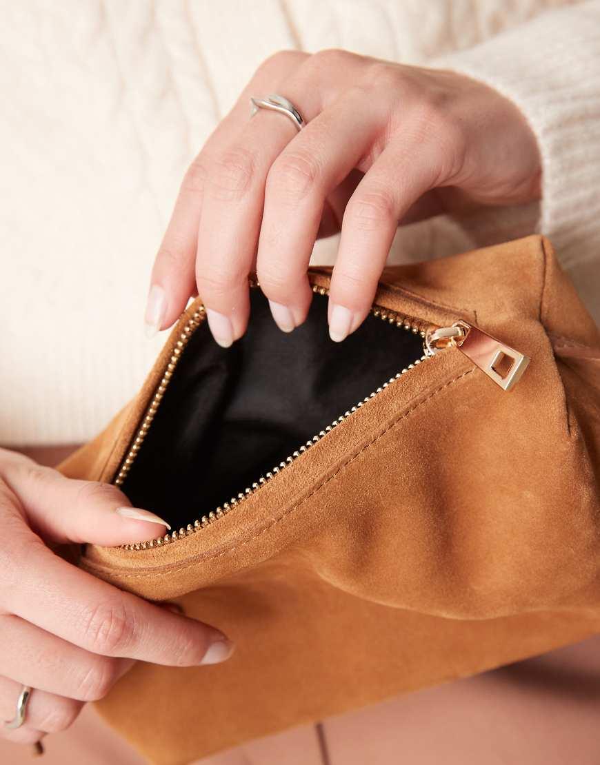 ASOS Suede Buckle Boxy Shoulder Bag in Grey Lyst UK