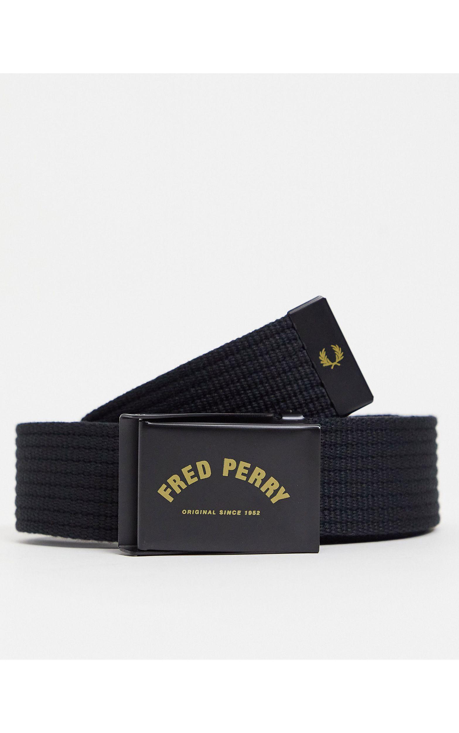 Fred Perry Arch Branded Webbing Belt in Black for Men | Lyst