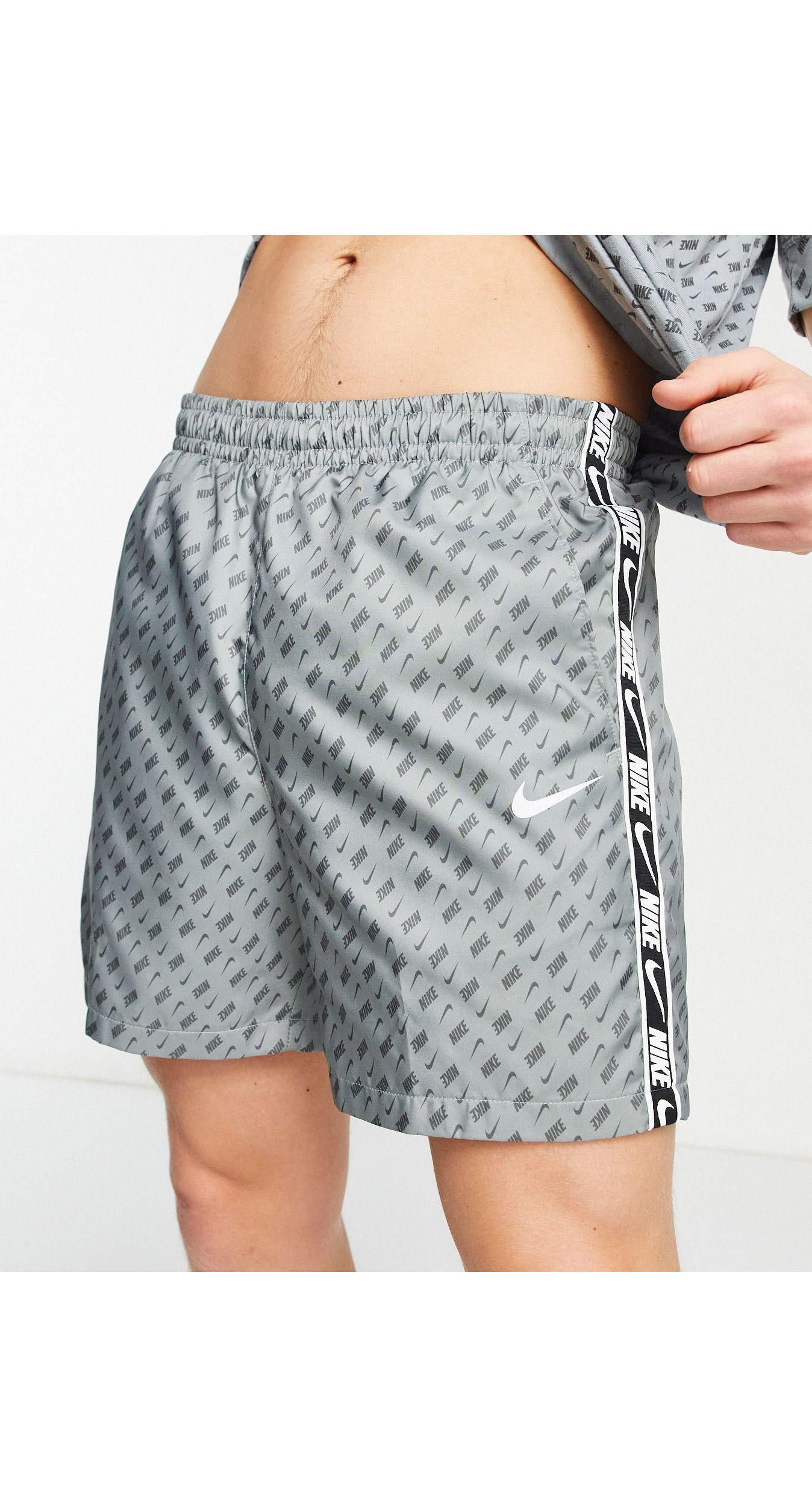 Nike Repeat Pack All Over Logo Print Woven Taping Shorts in Gray for Men |  Lyst