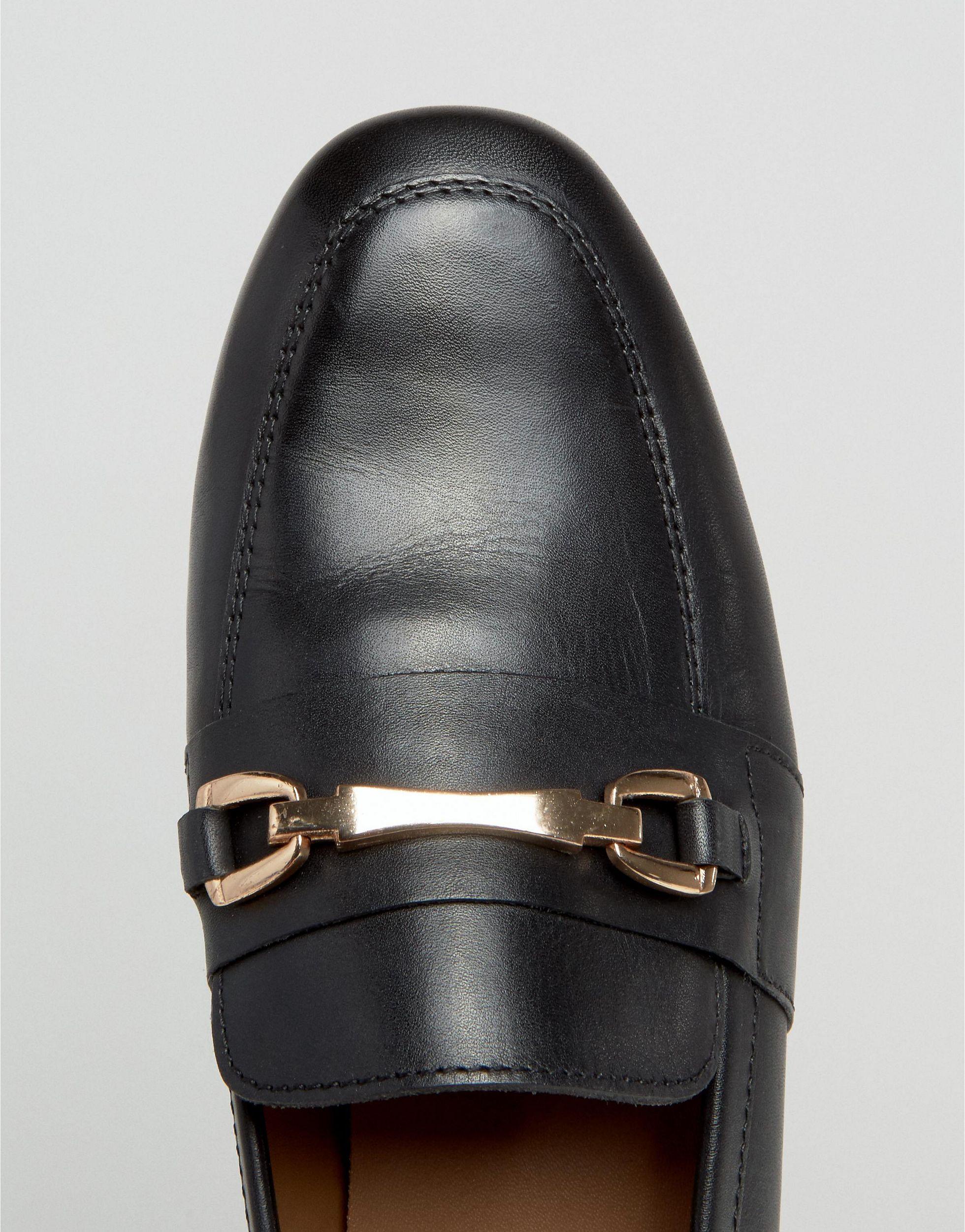 Asos Movement Leather Loafers in Black 