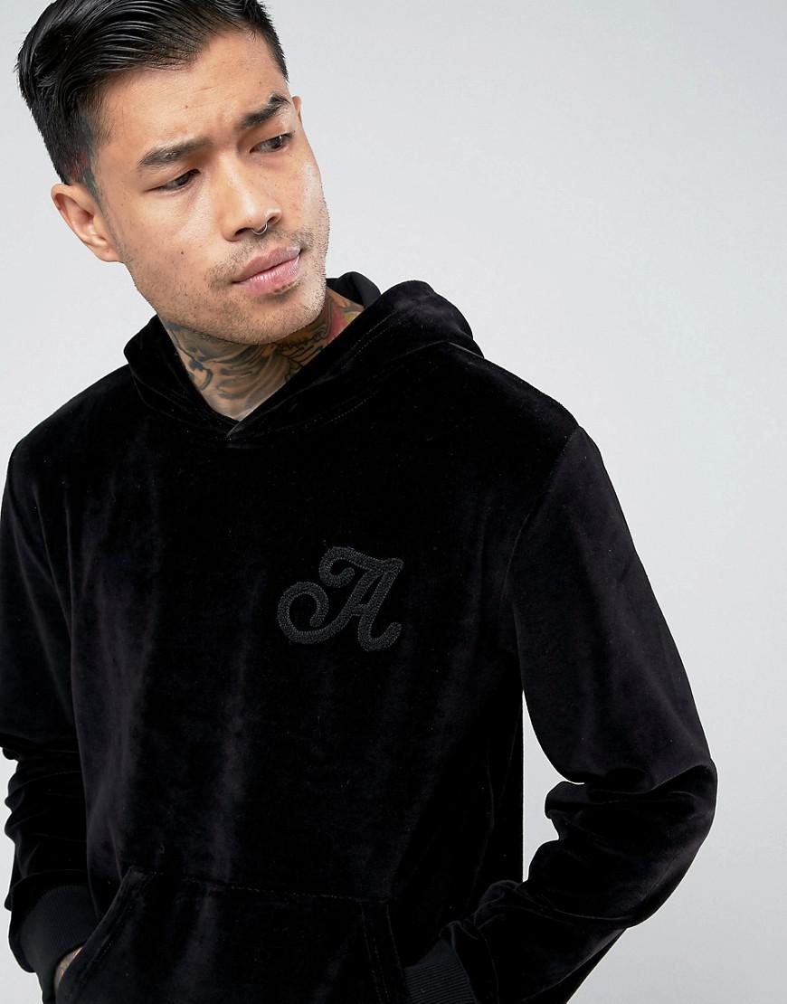 oversized velour hoodie