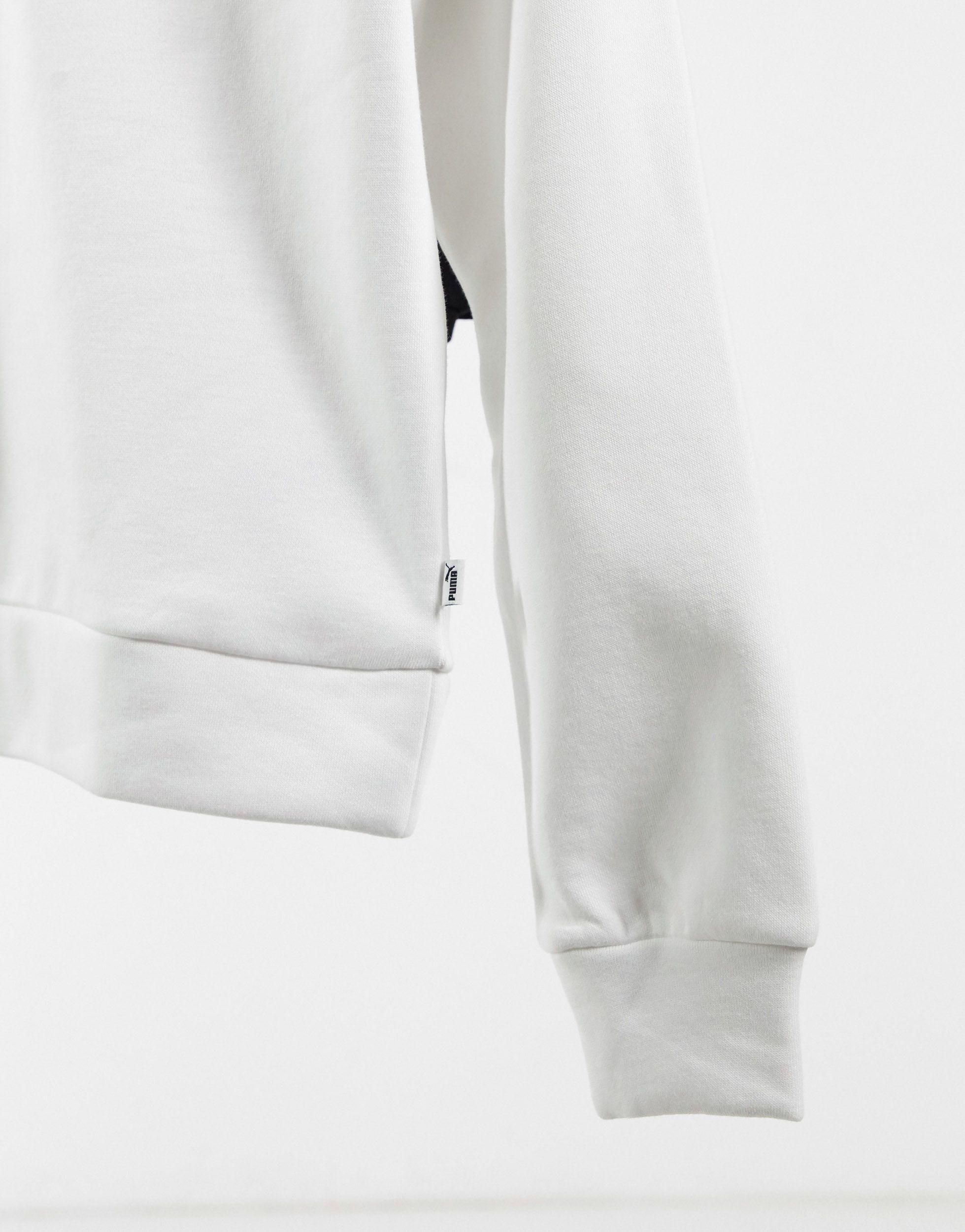 PUMA Essentials Half Zip Sweatshirt in White | Lyst