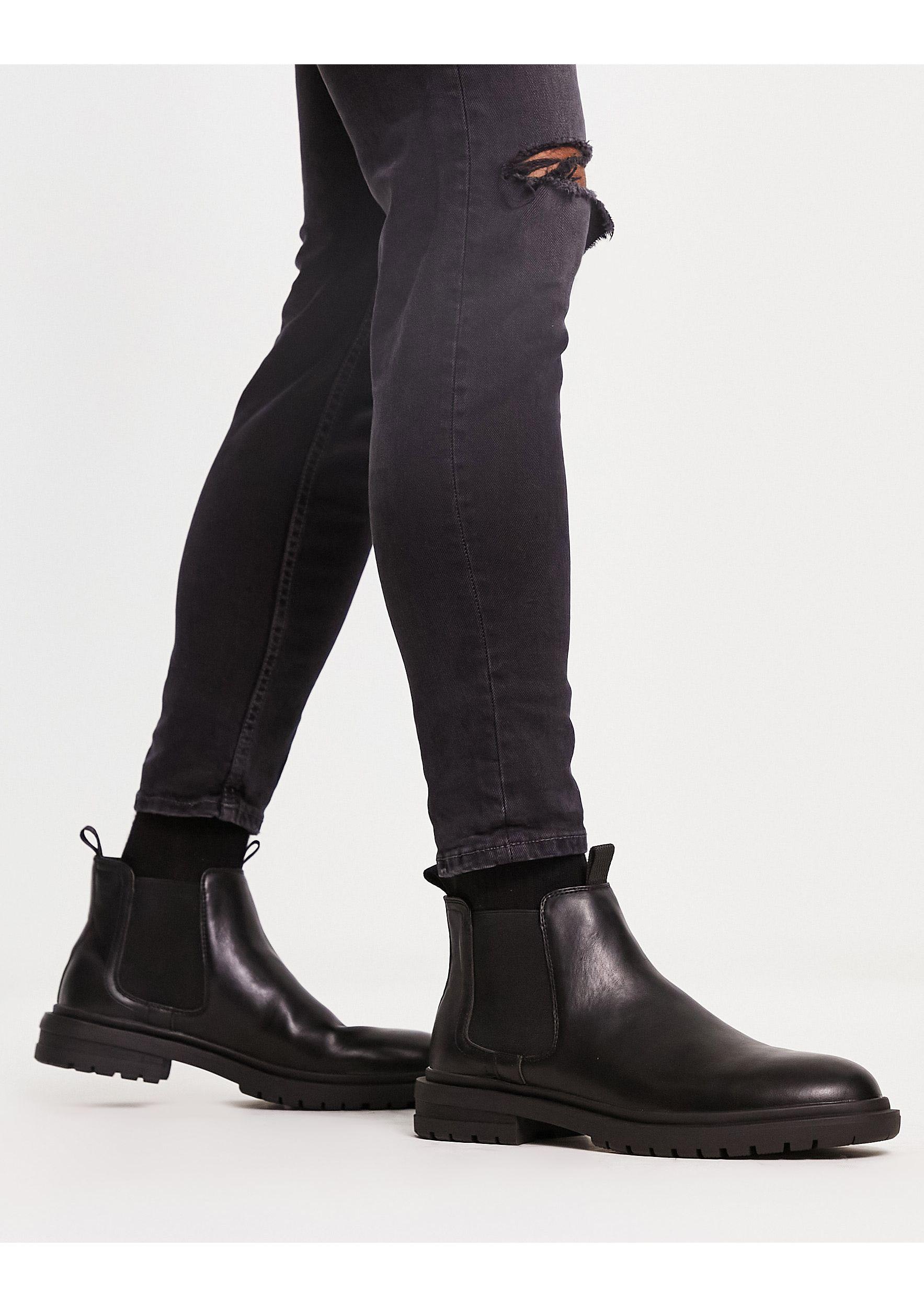 Mens chunky top chelsea boots