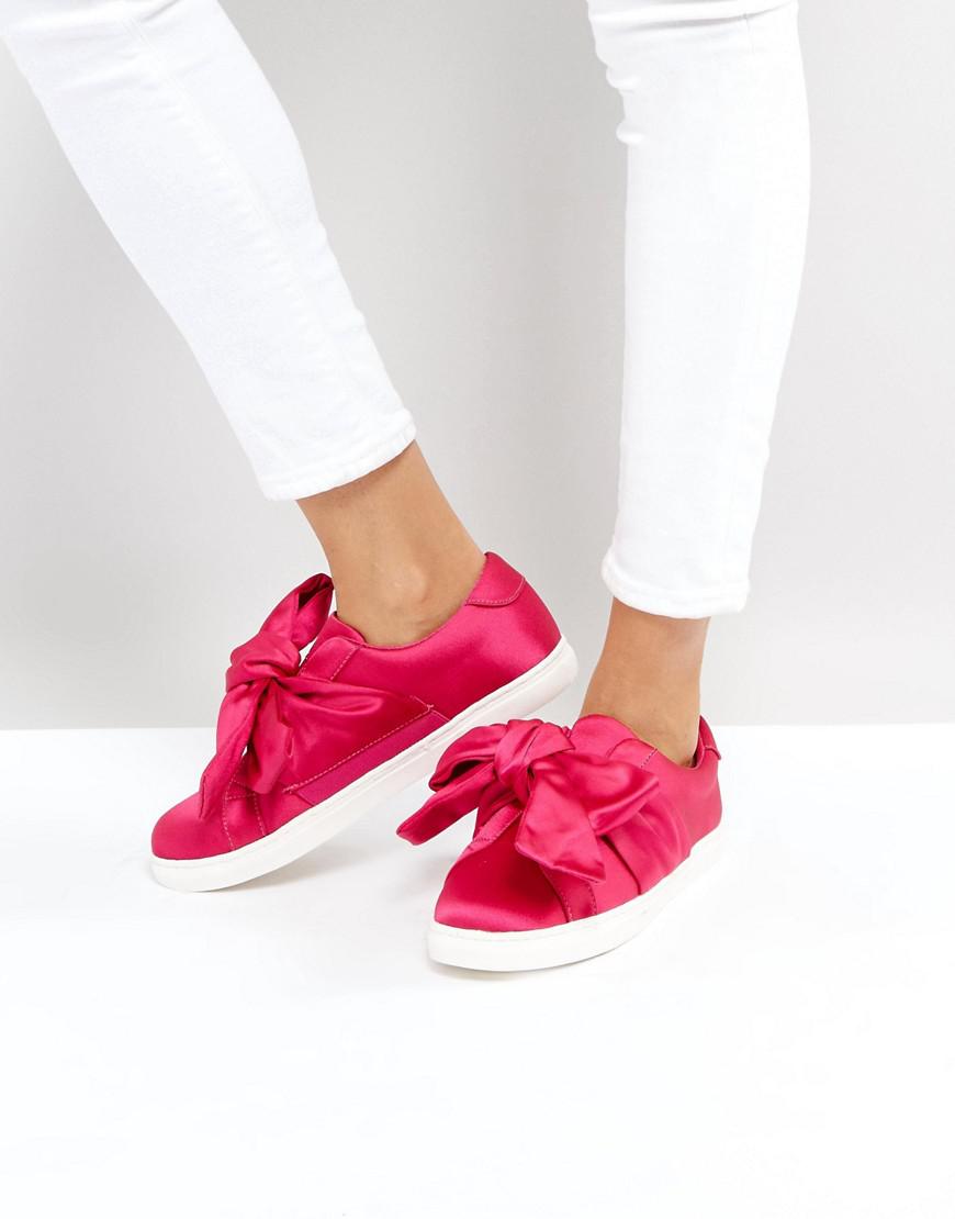pink trainers with bows