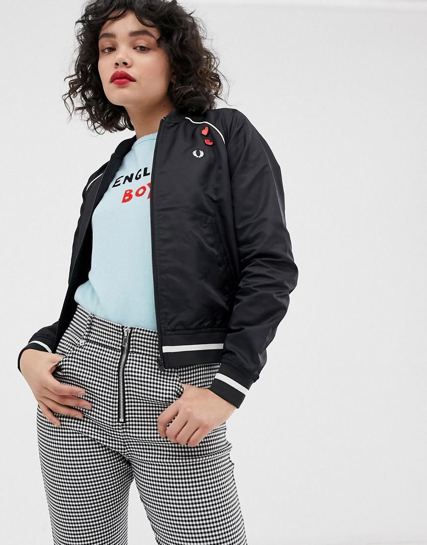 Fred Perry X Amy Winehouse Foundation Embroidered Bomber Jacket in Black |  Lyst Canada