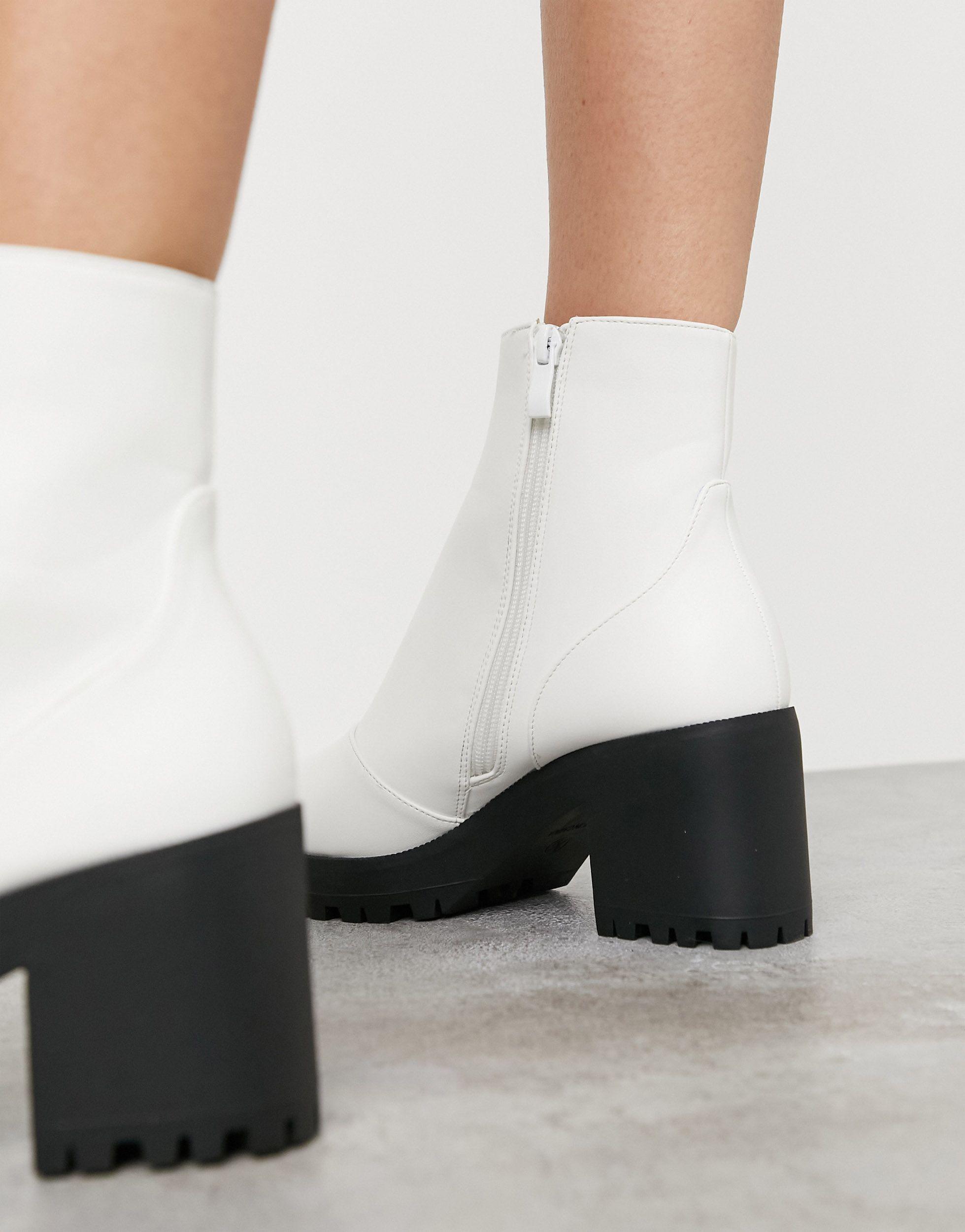 white chunky booties