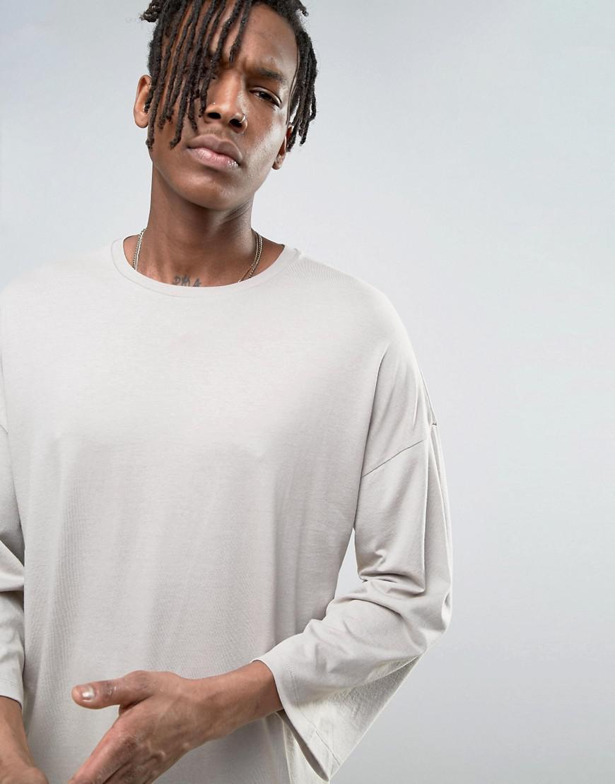 ASOS Oversized Long Sleeve T-shirt With Wide Sleeve in Natural for Men |  Lyst