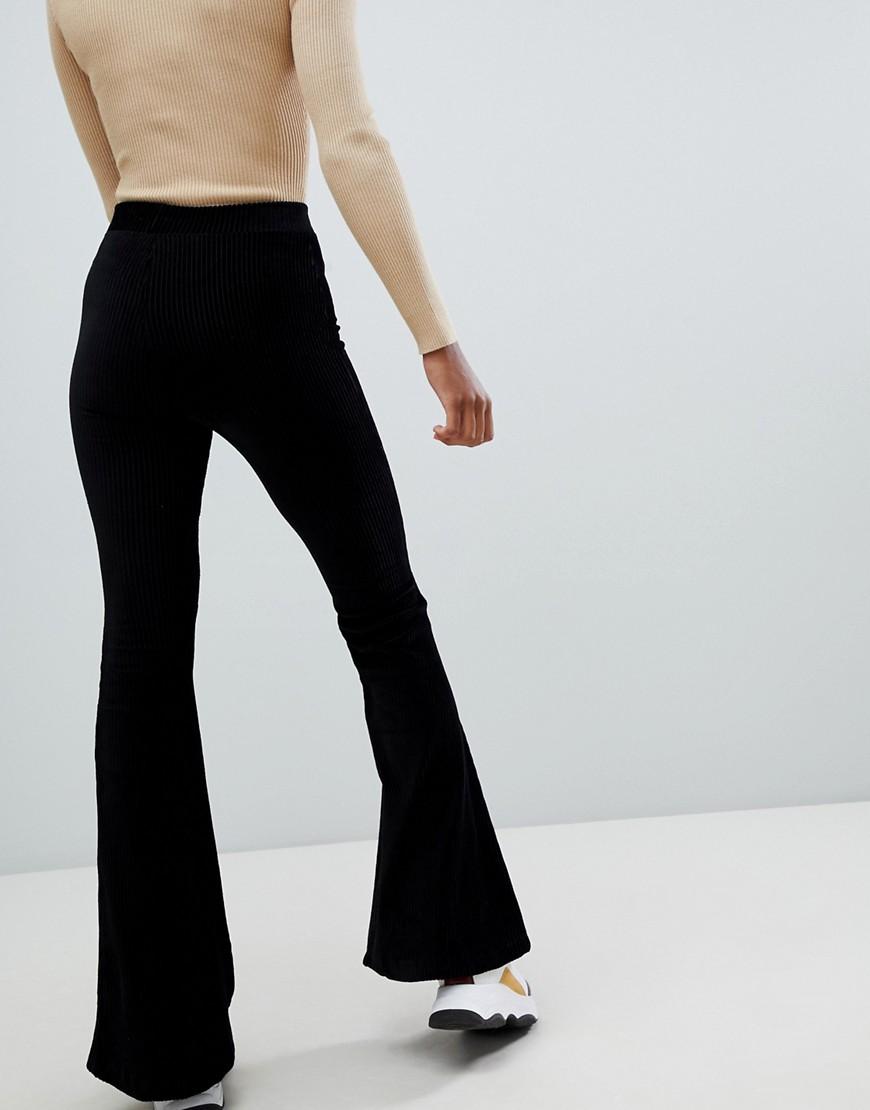 Bershka Denim Cord Flare in Black | Lyst