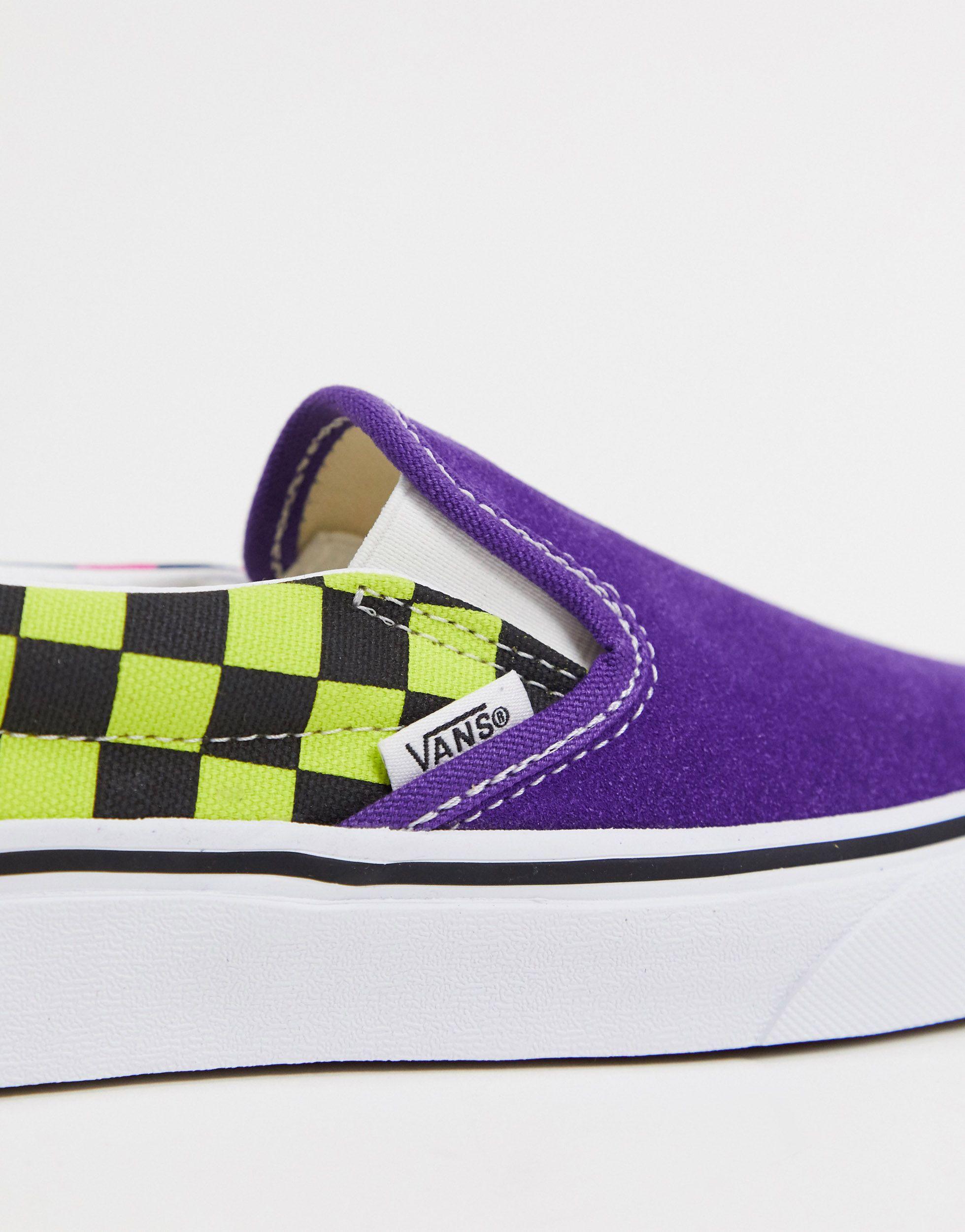 Zapatillas sin cierres en color violeta a cuadros Classic Slip-On Vans de  Caucho de color Morado | Lyst