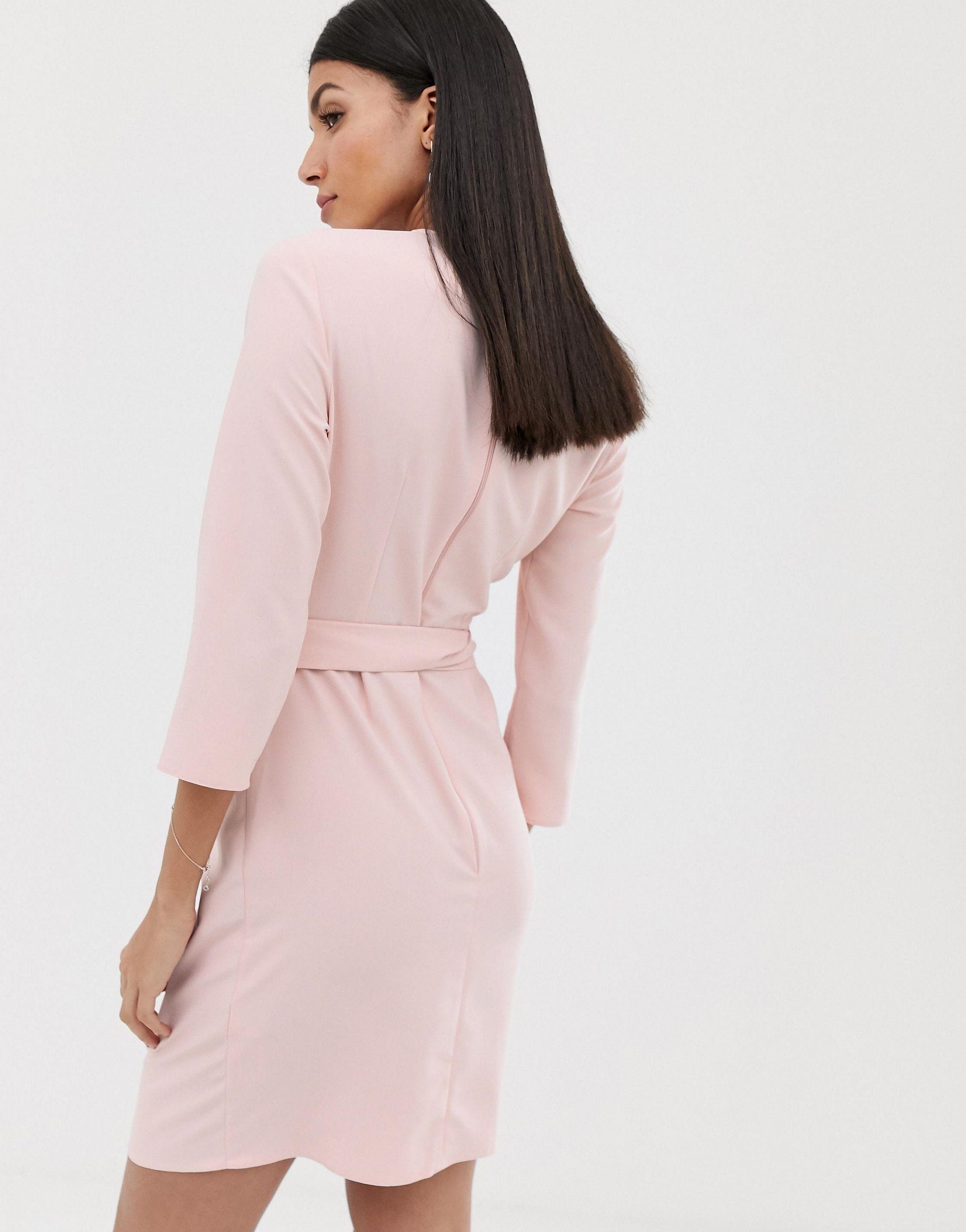 asos design tie wrap around midi dress